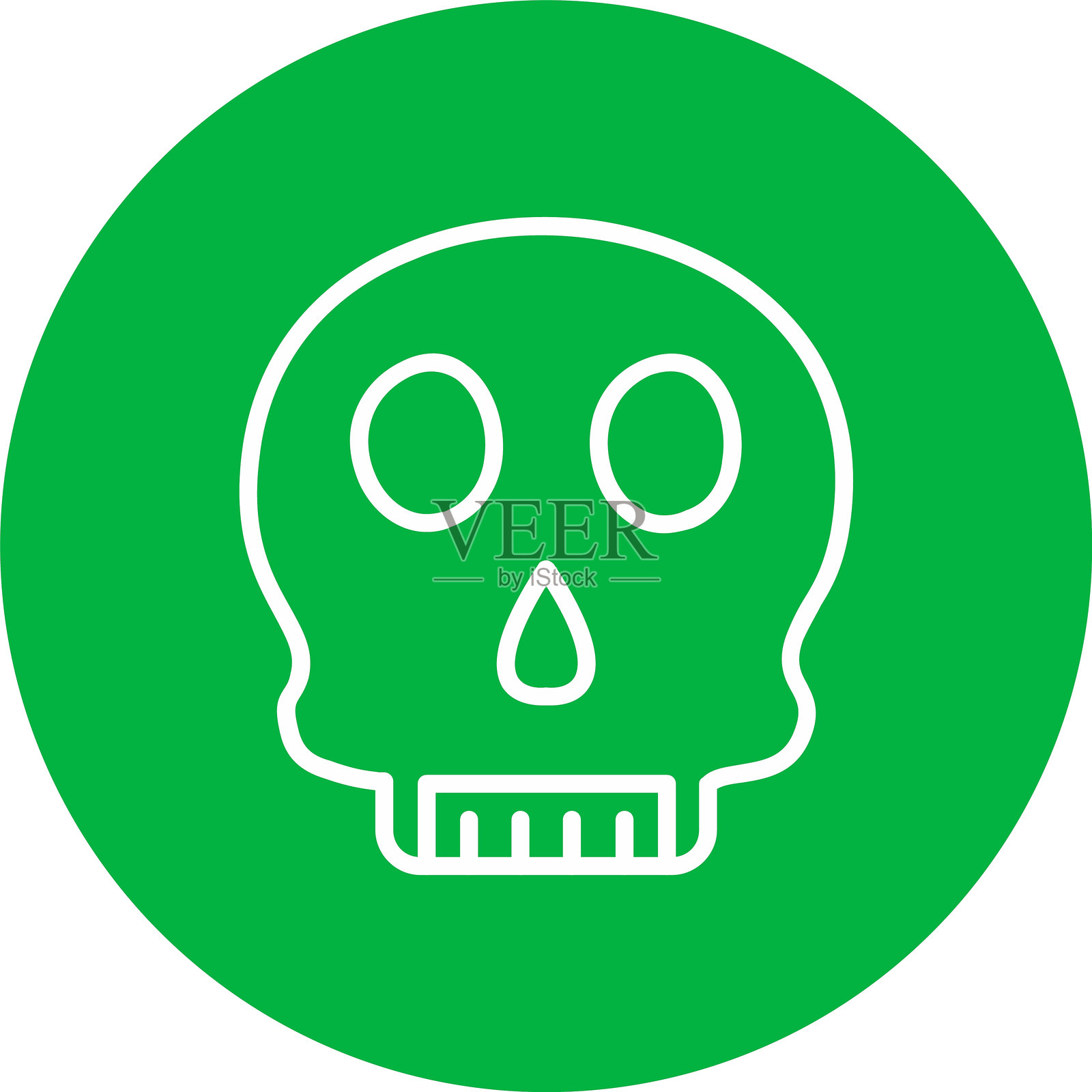 骷髅线条圆形图标插画图片素材