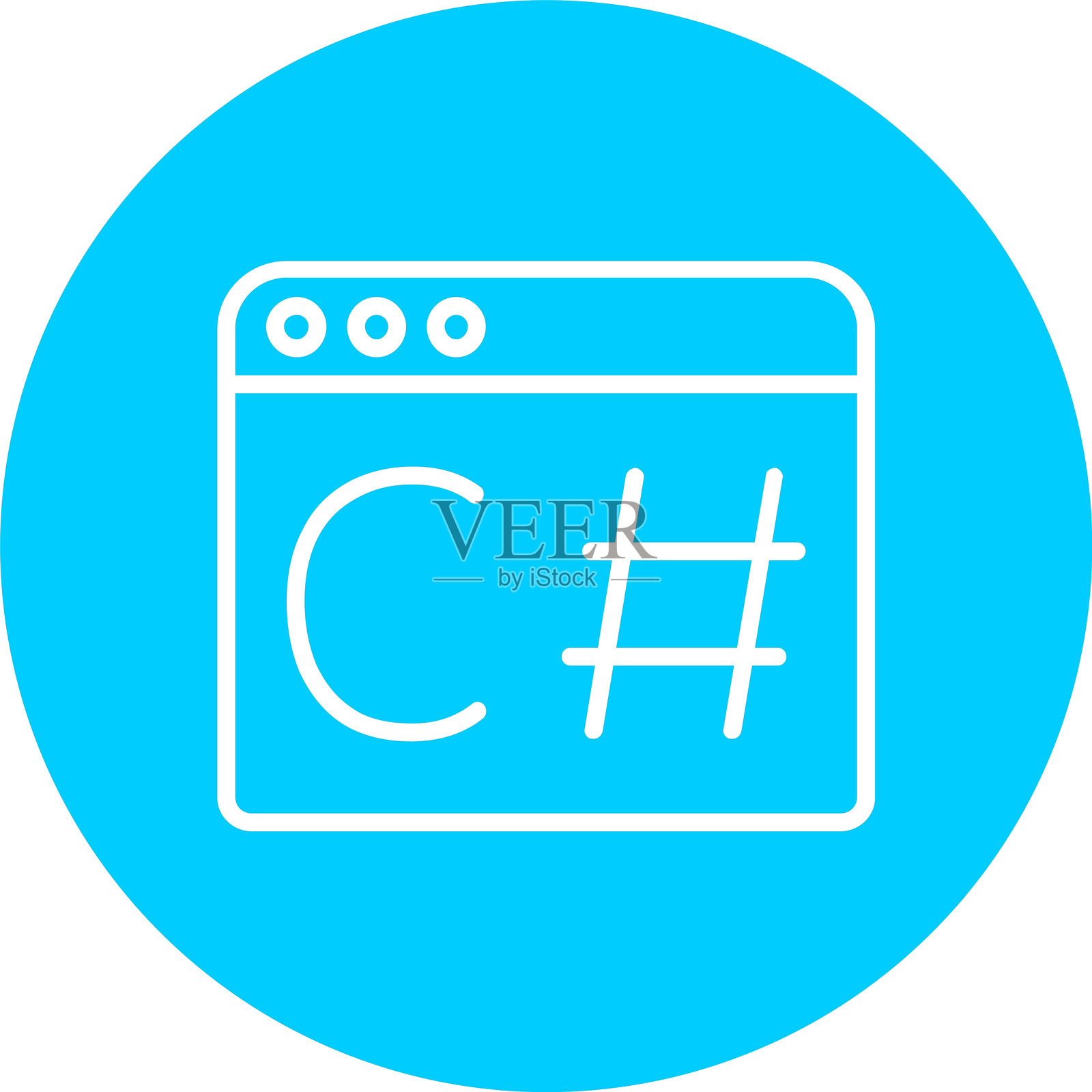 网页浏览器线条圆形图标插画图片素材