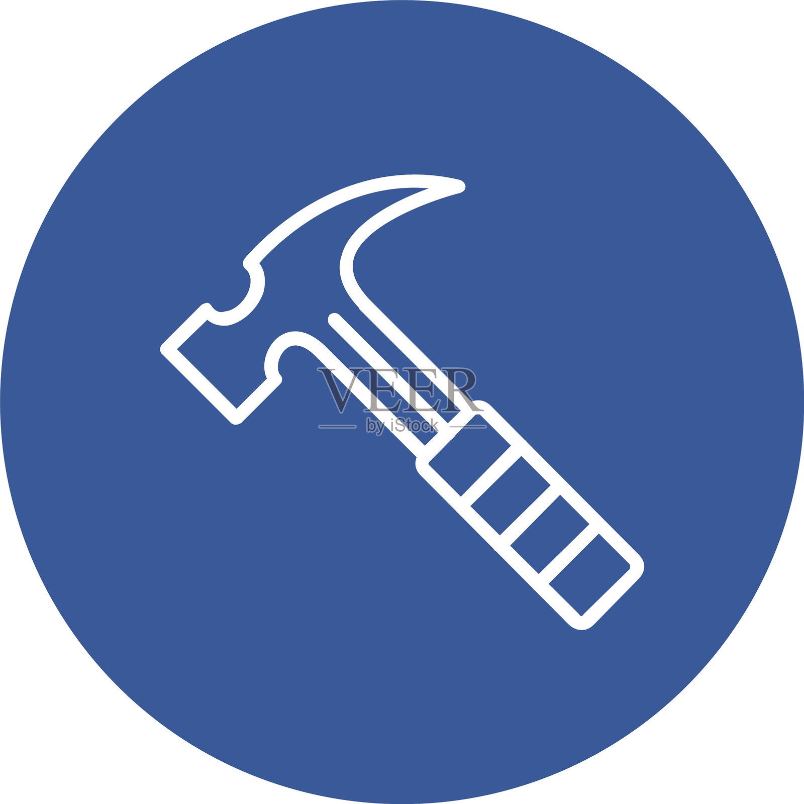 锤子线条圆形图标插画图片素材