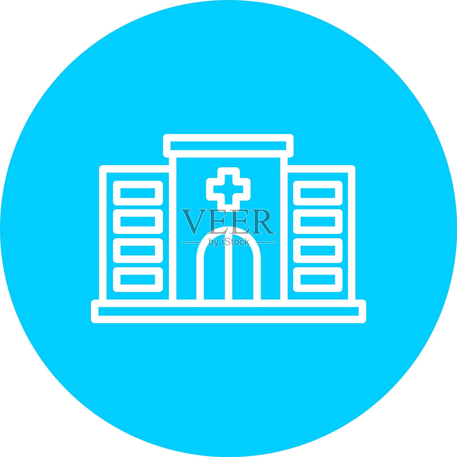 医院线条圆形图标插画图片素材