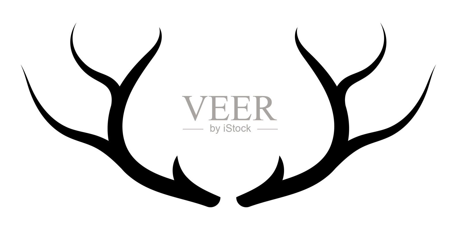 鹿或驼鹿的角的剪影插画图片素材