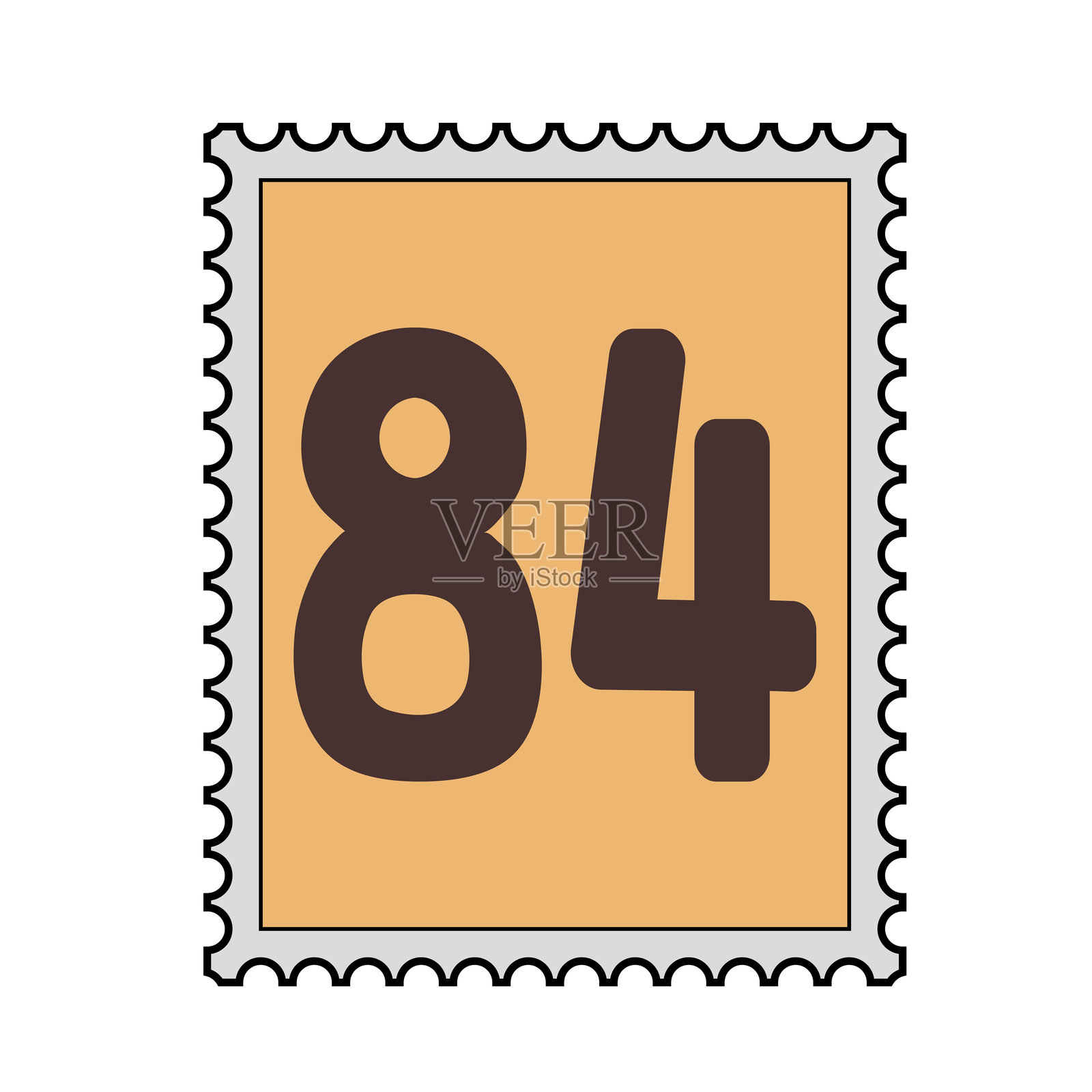 84日元的日本邮票插图插画图片素材