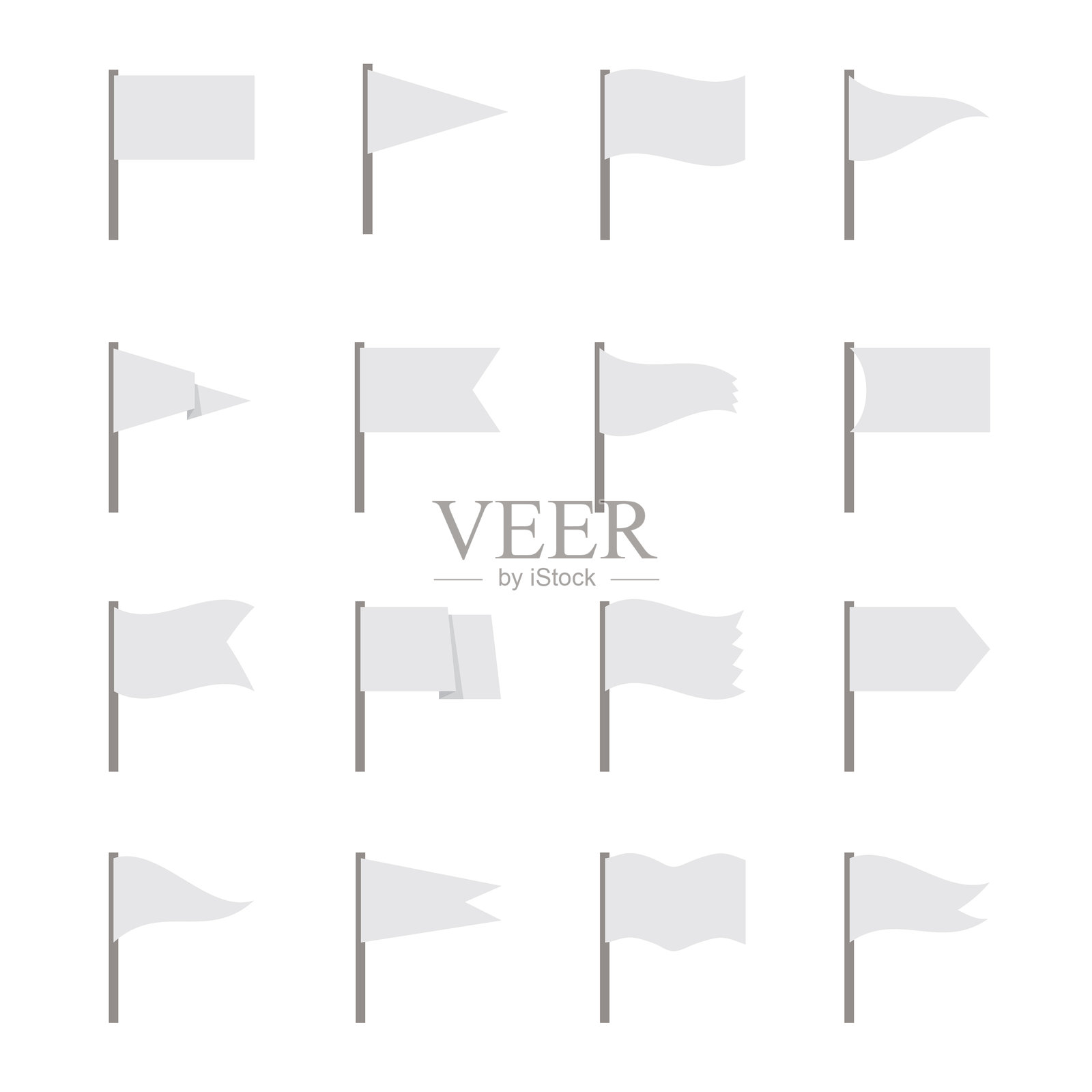 白色旗帜矢量插图插画图片素材