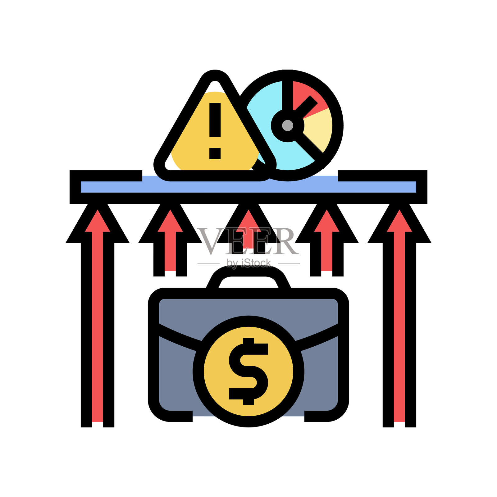 成本控制现代商业彩色图标矢量插图插画图片素材