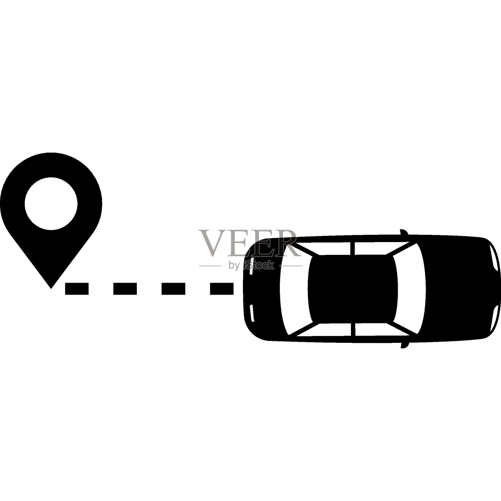 汽车路径图标插画图片素材