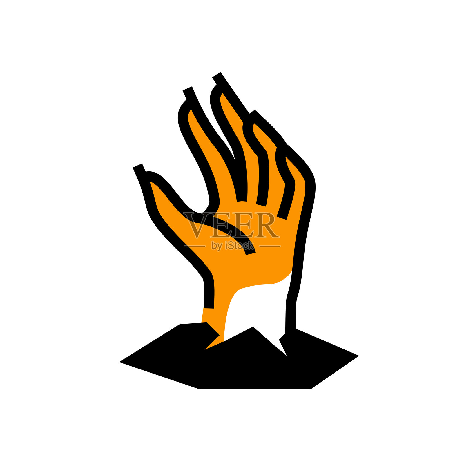 爪手线图标。万圣节装饰。插画图片素材