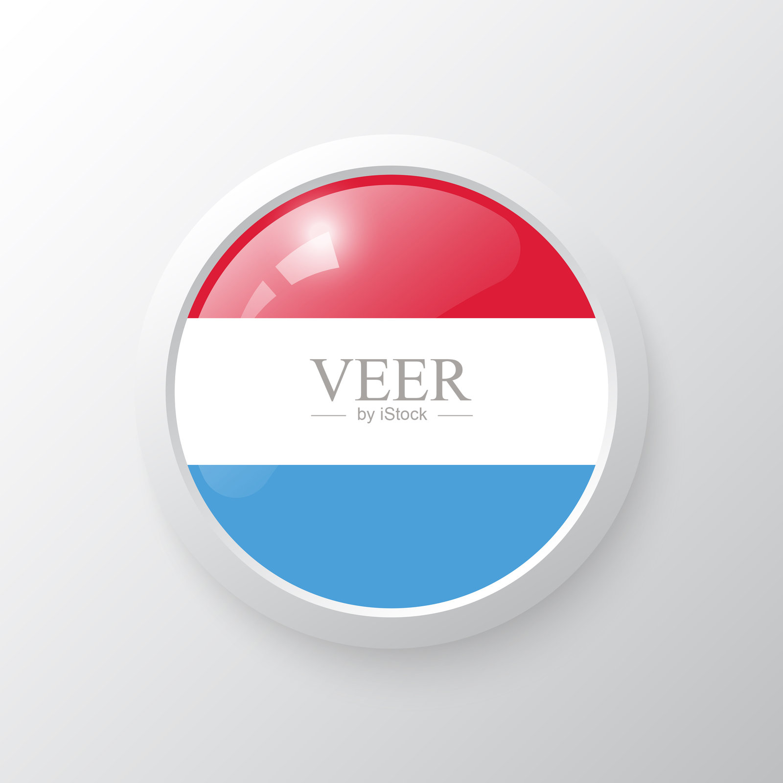 带有卢森堡国旗的3D按钮。作为圆形光泽图标的背景孤立。插画图片素材