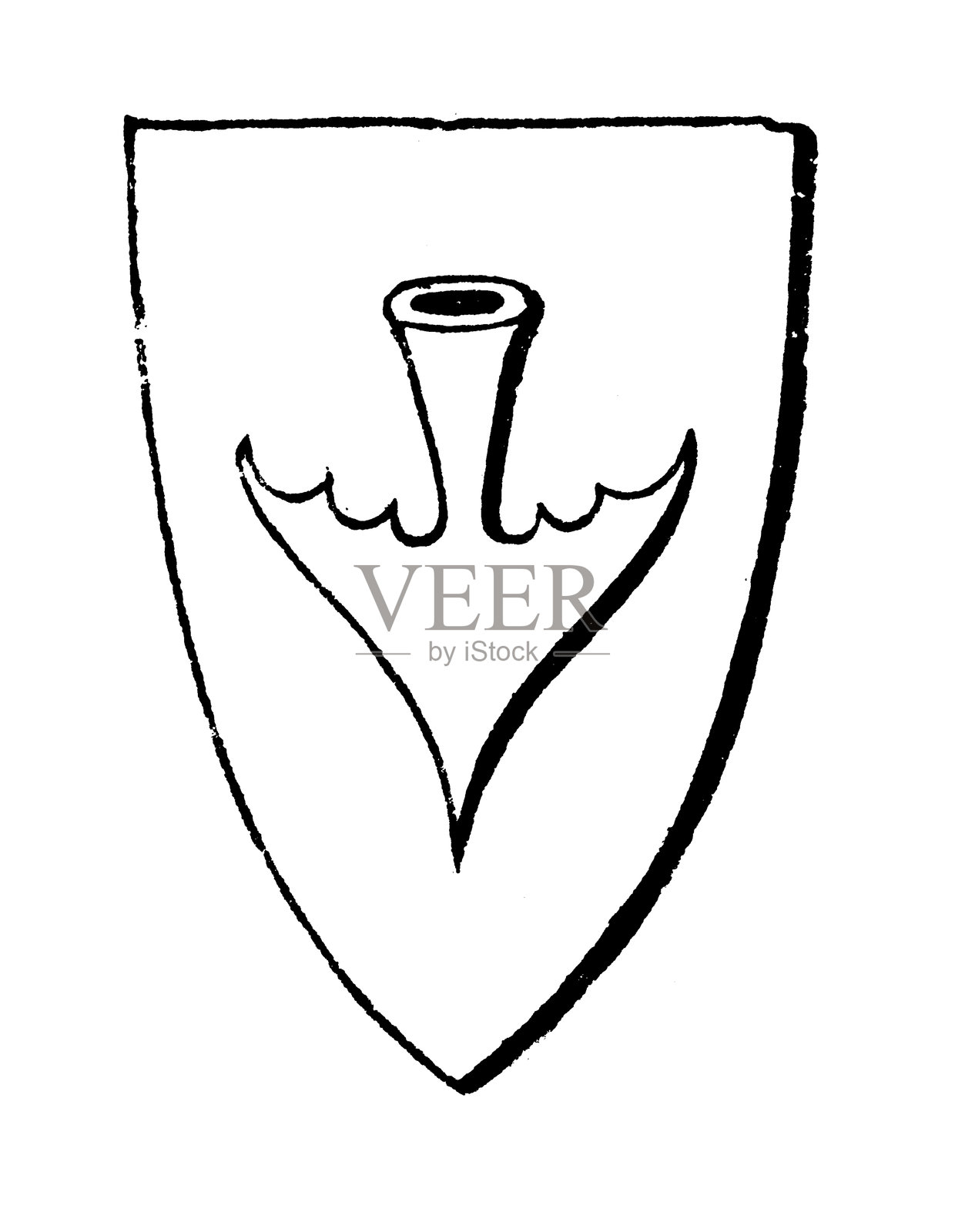 纹章纹章和旗帜元素:普通冲锋，Pheon(有倒刺的镖头)插画图片素材