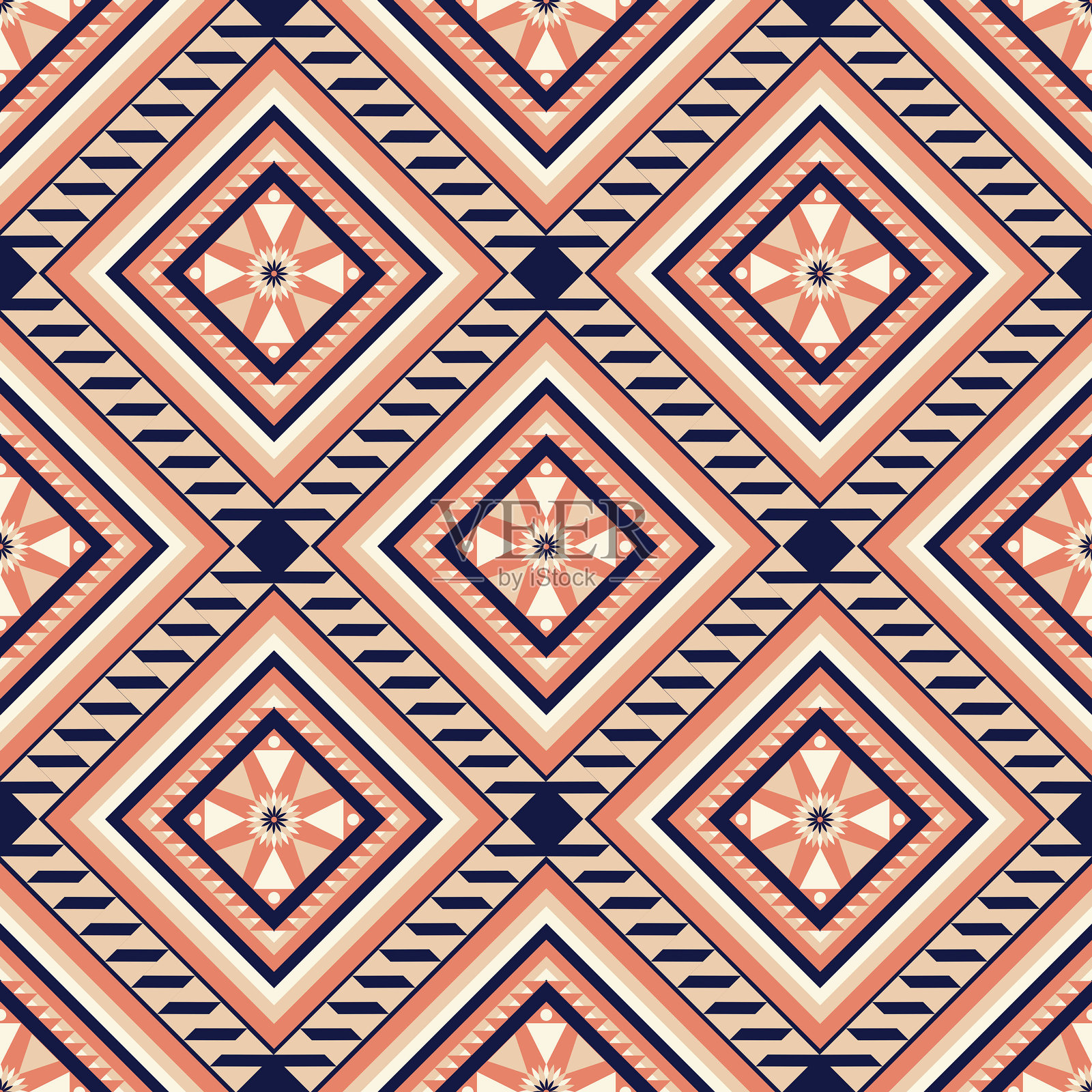 美丽的民族图案刺绣无缝。插画图片素材