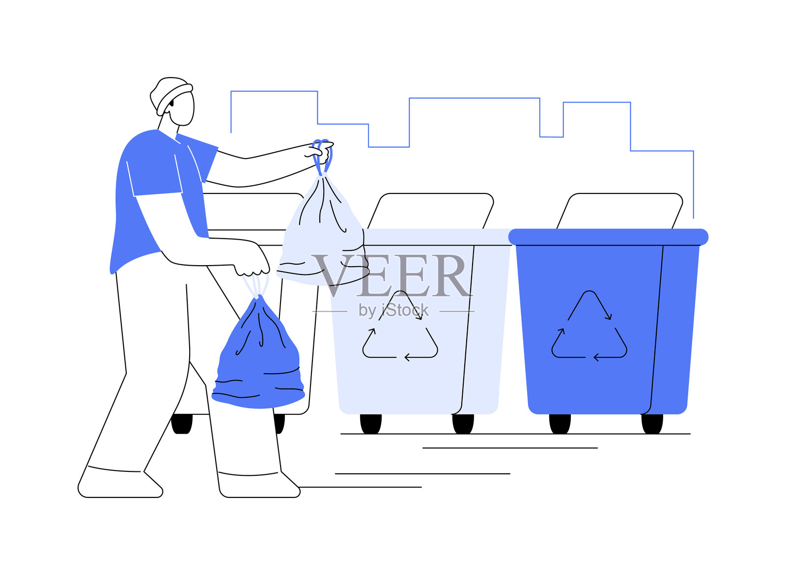 回收孤立的卡通矢量插图。插画图片素材