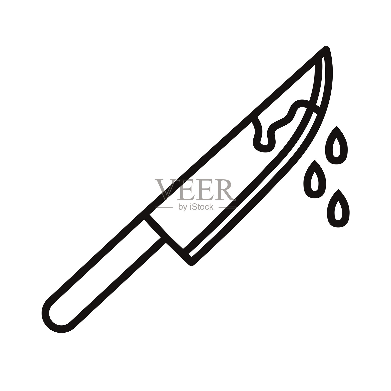 一把带血的刀。万圣节假期。插画图片素材