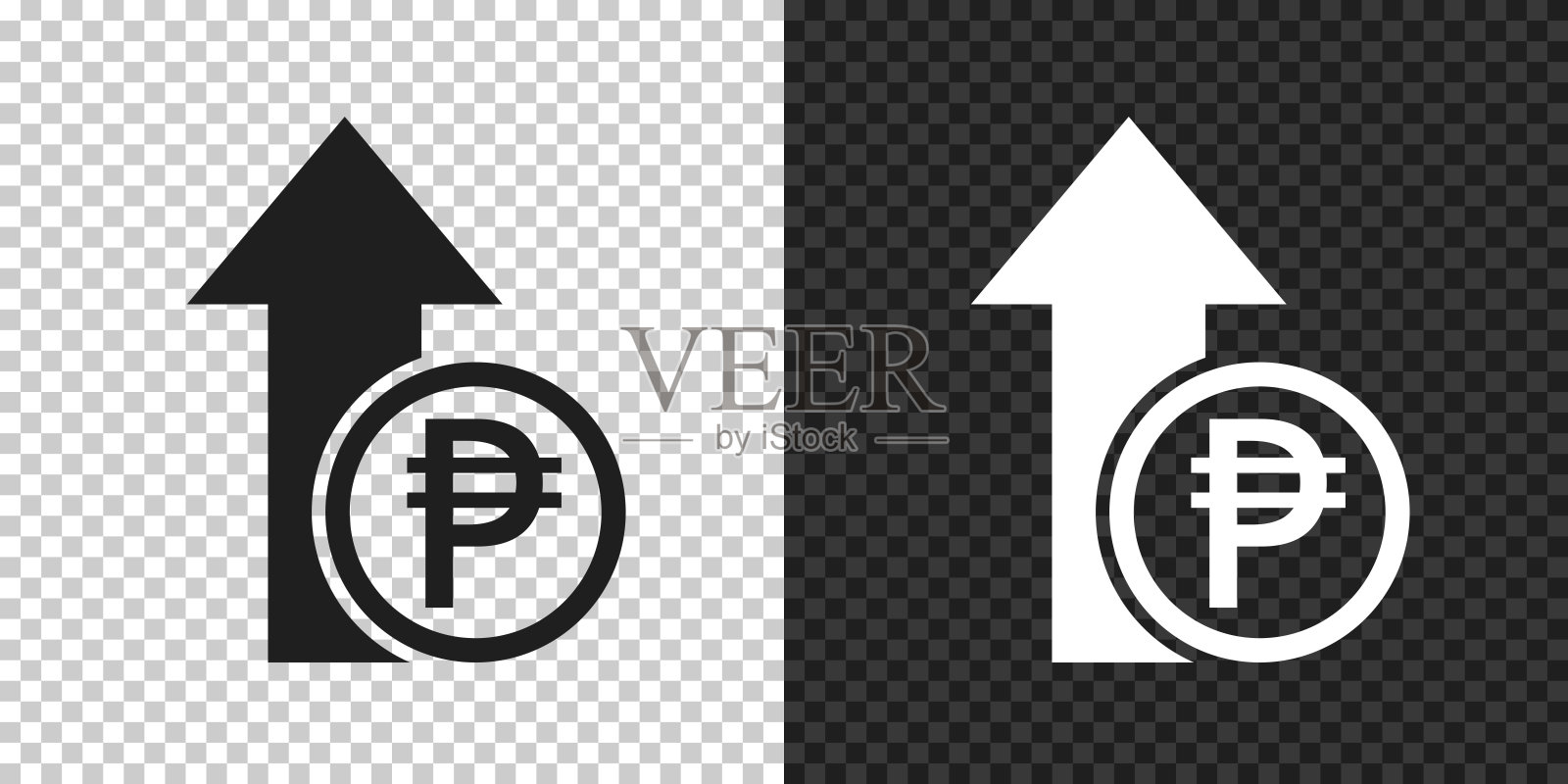 比索增加。空白背景上的设计图标插画图片素材