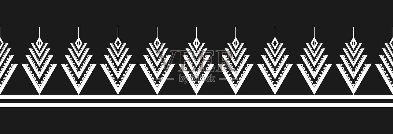 边境民族部落图案艺术。民间刺绣和墨西哥风格。阿兹特克几何装饰印花。插画图片素材
