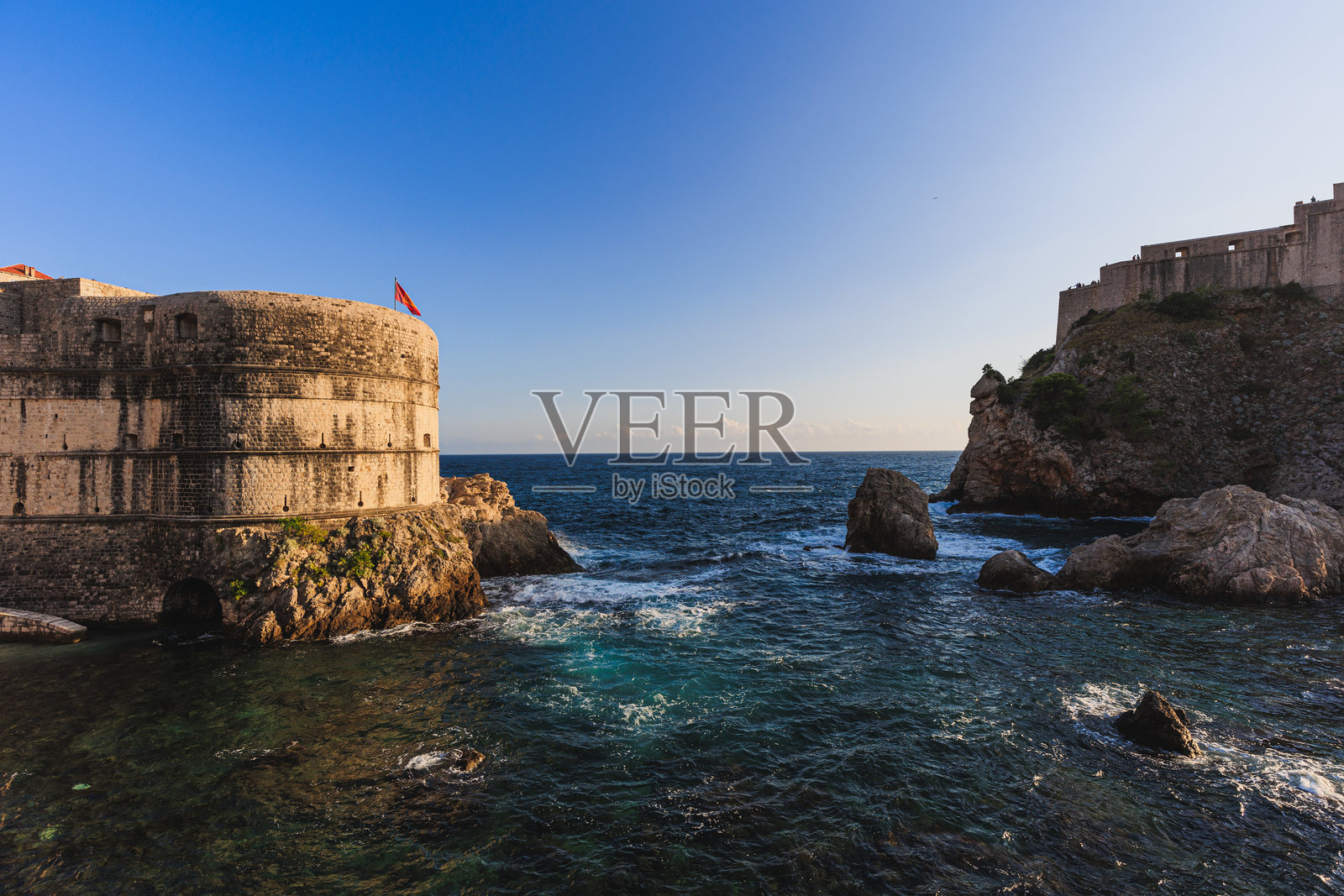 杜布罗夫尼克海湾的景色照片摄影图片