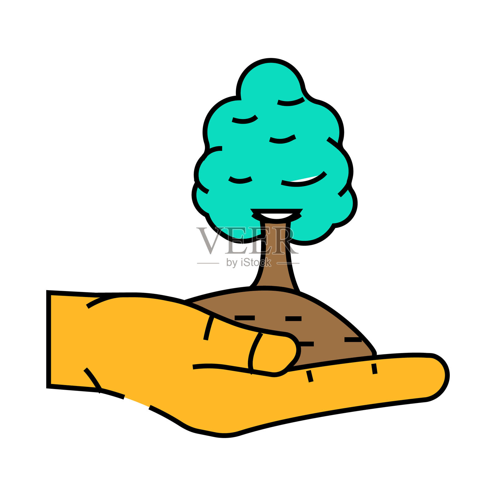 绿色生活图标彩色插图插画图片素材