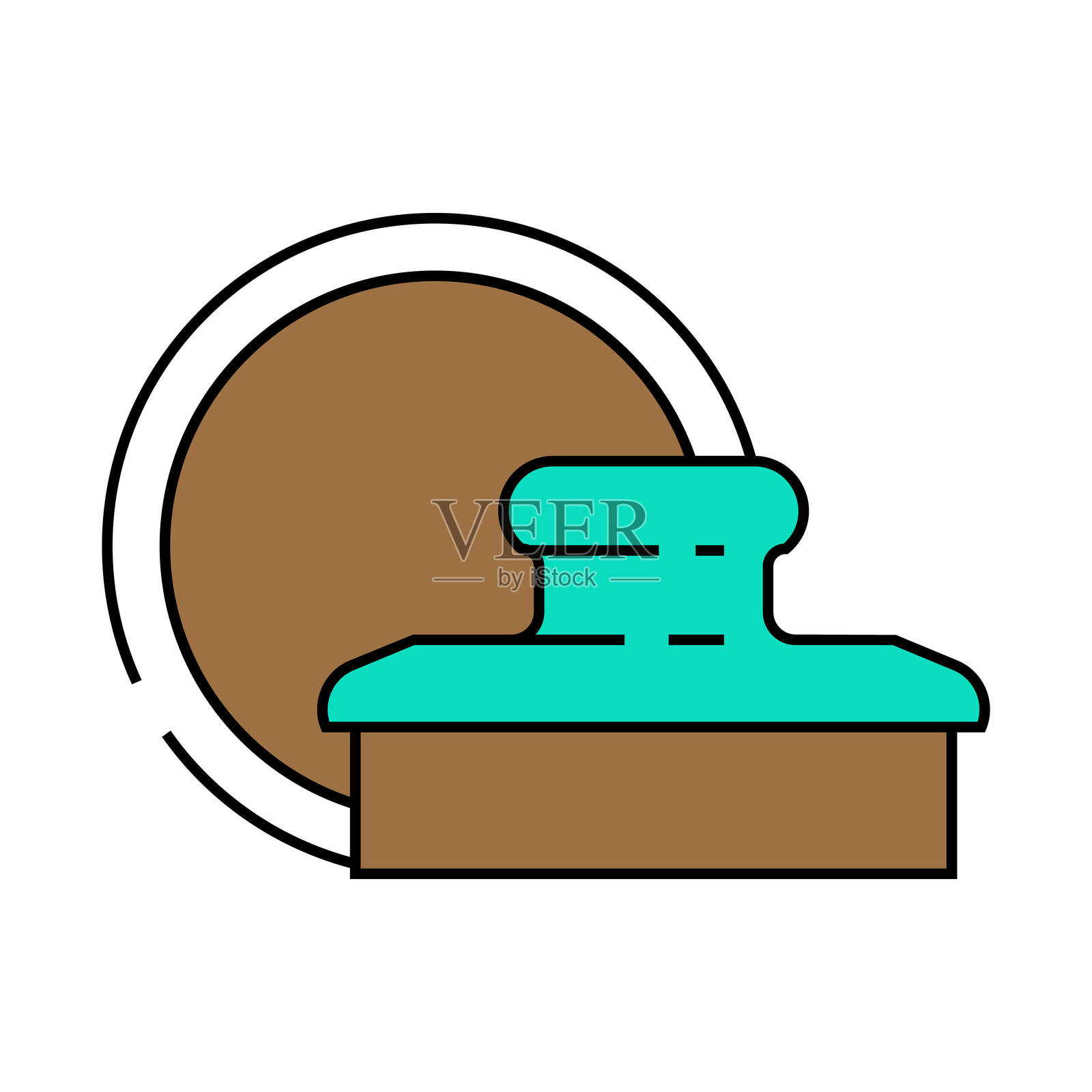 美发沙龙蜡涂抹器图标彩色插图插画图片素材