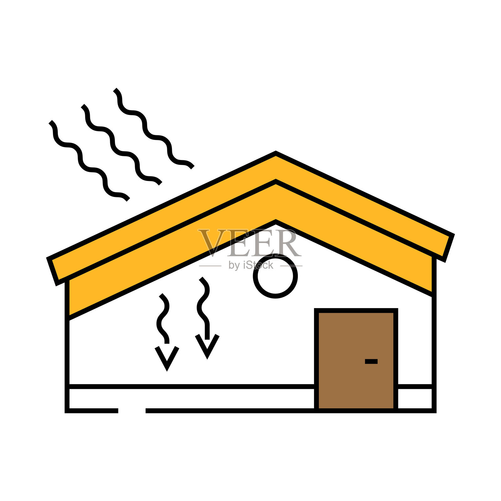 节能屋顶图标彩色插图插画图片素材