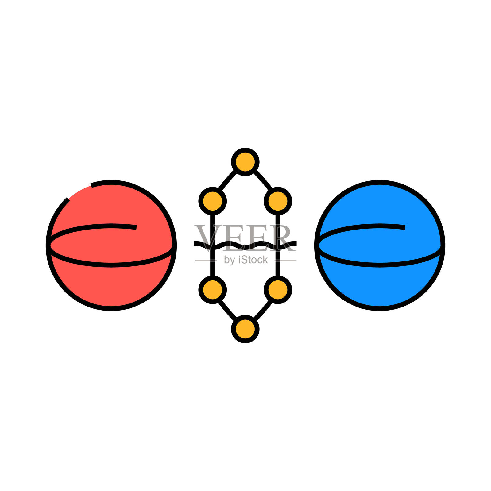 量子技术图标彩色插图插画图片素材