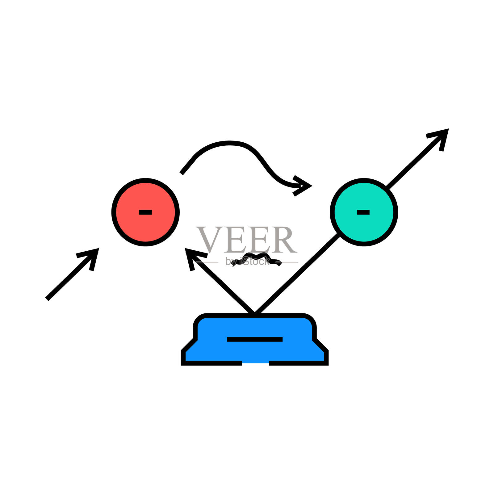 量子传送技术图标彩色插图插画图片素材