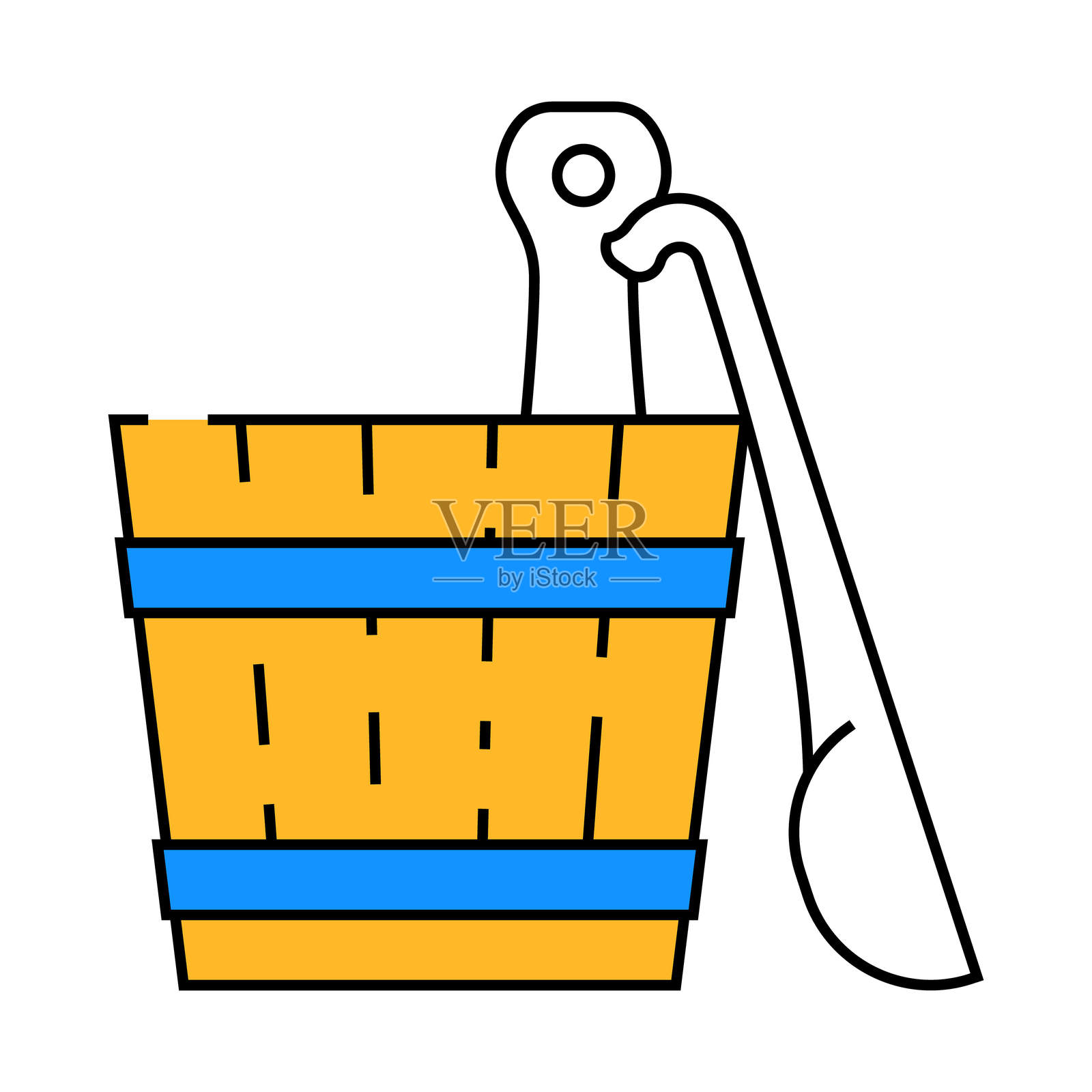 汤勺桑拿图标彩色插图插画图片素材