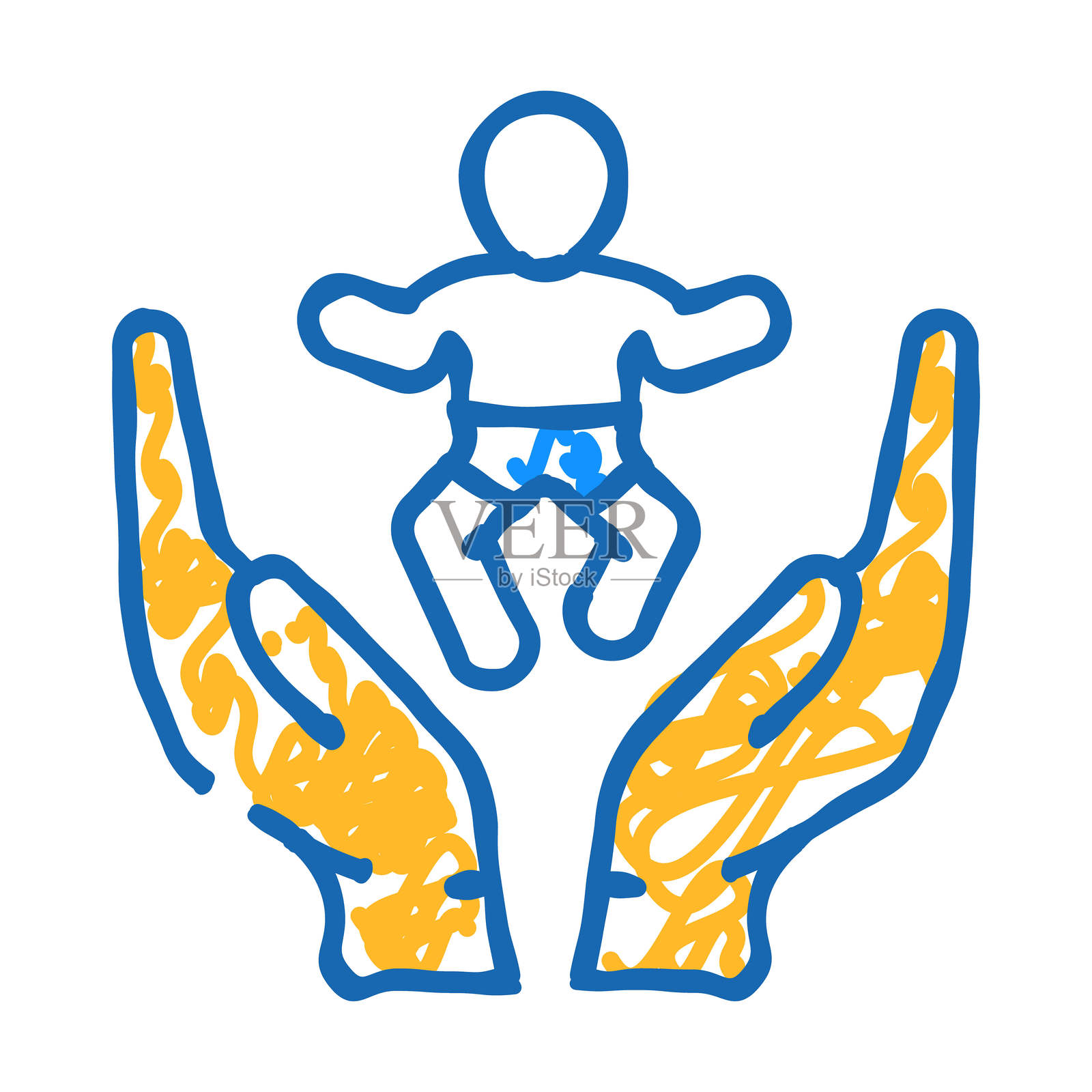 儿童保育中心紧急图标涂鸦插图插画图片素材