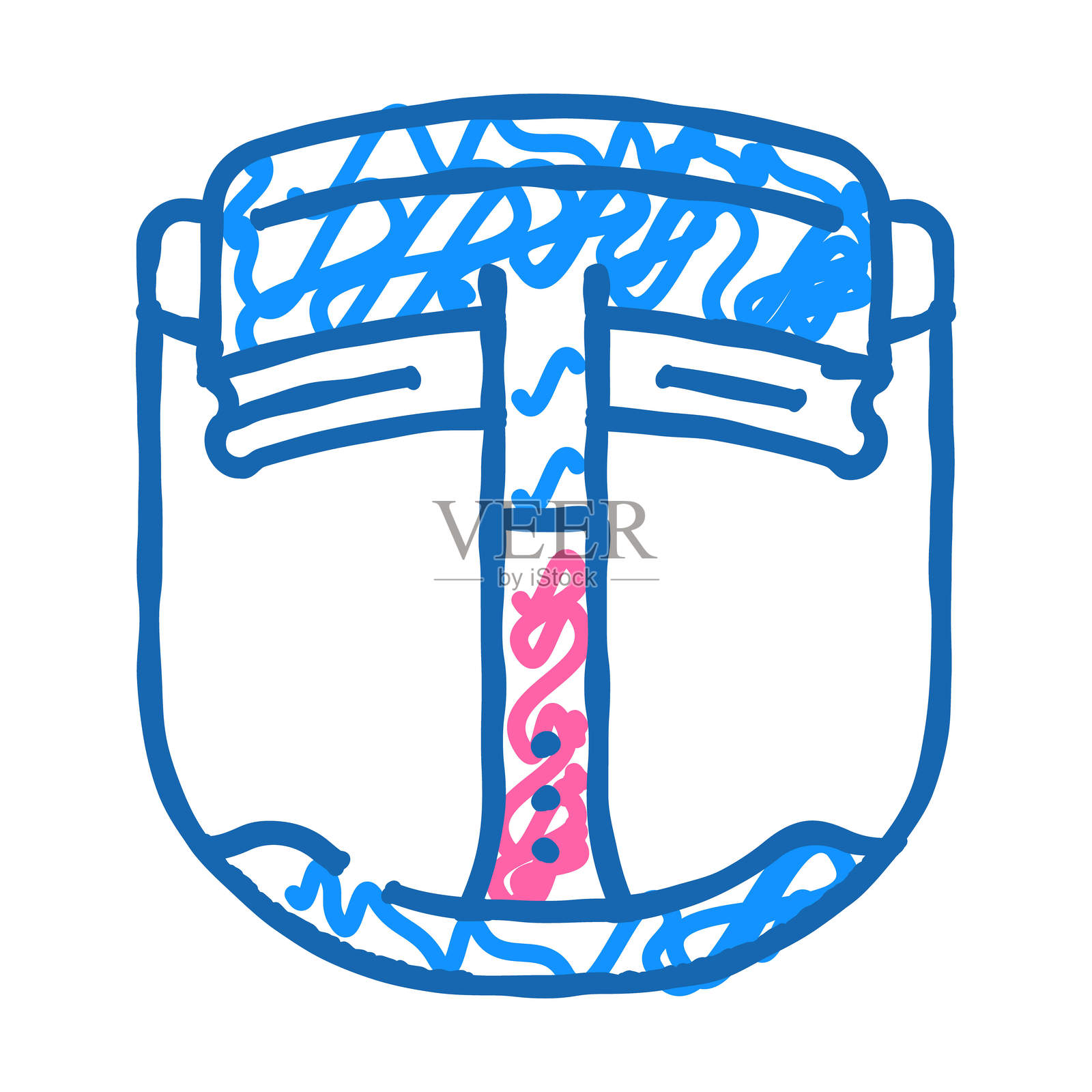 8K虚拟现实头戴设备未来科技图标涂鸦插图插画图片素材