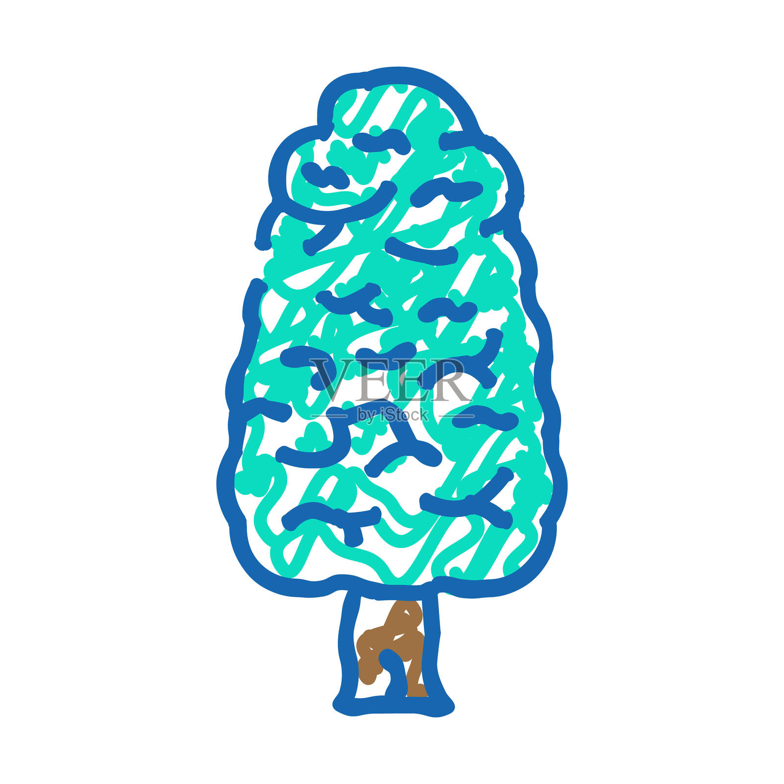 亚马逊丛林中的红木树图标涂鸦插图插画图片素材