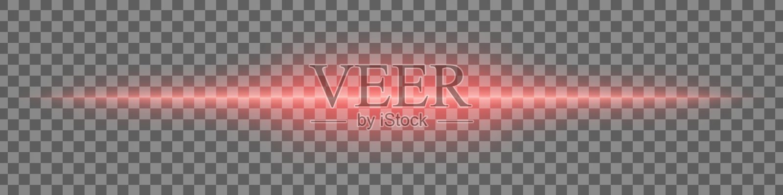 透明背景上的横向红色光效。明亮的发光光束，带有镜头光晕和柔和的光辉。反射光的图形补丁。抽象光线。矢量插图。插画图片素材