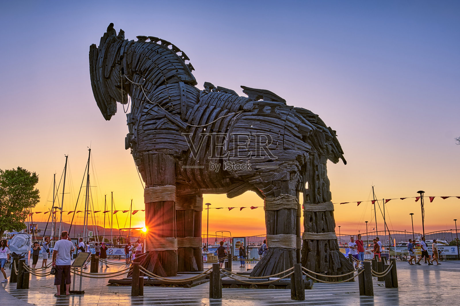 恰纳卡莱的特洛伊木马照片摄影图片