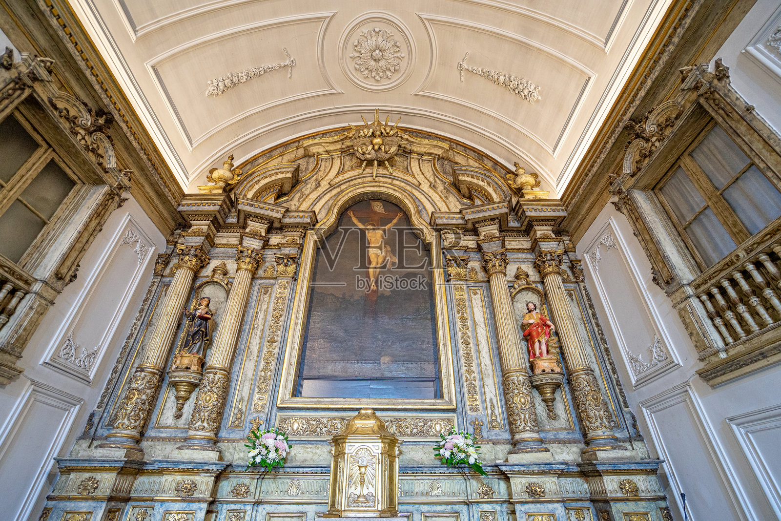 主耶稣圣所的正立面。Obidos-Portugal照片摄影图片