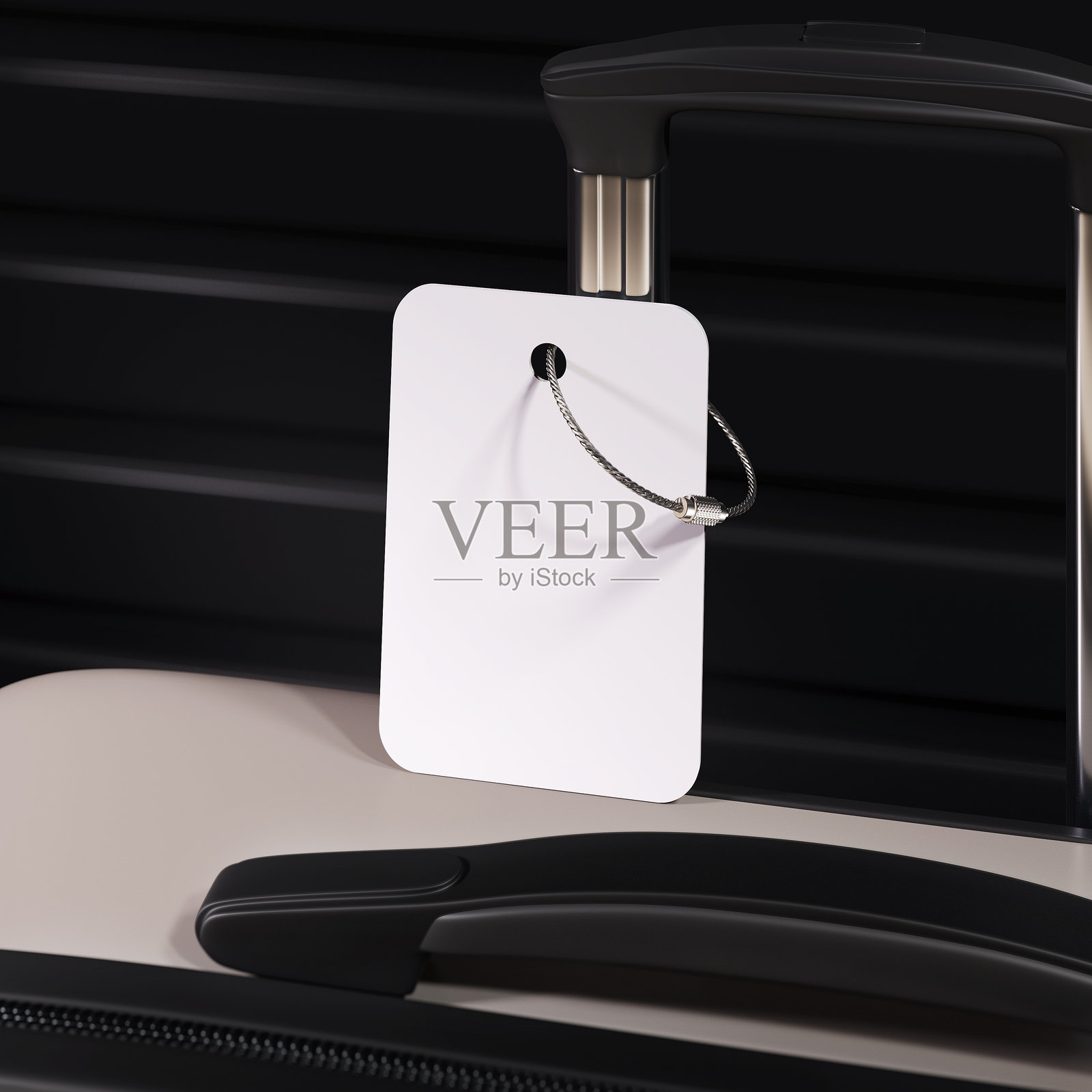 带有电缆环的行李标签模型。3D渲染照片摄影图片