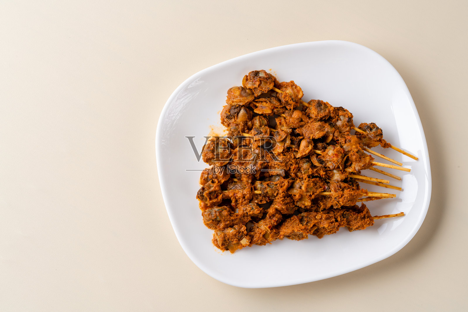 沙爹蚌肉照片摄影图片