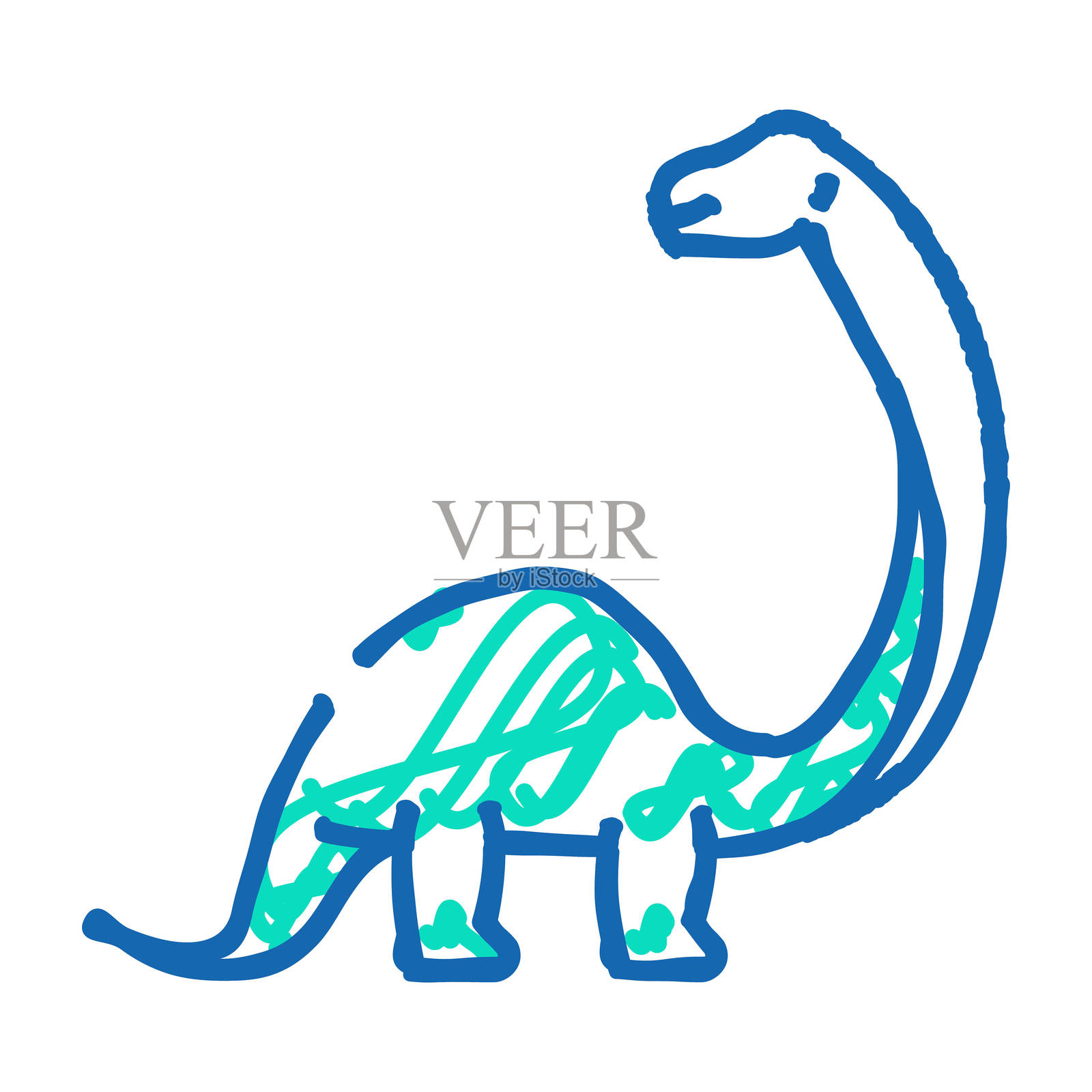 雷龙恐龙动物图标涂鸦插图插画图片素材