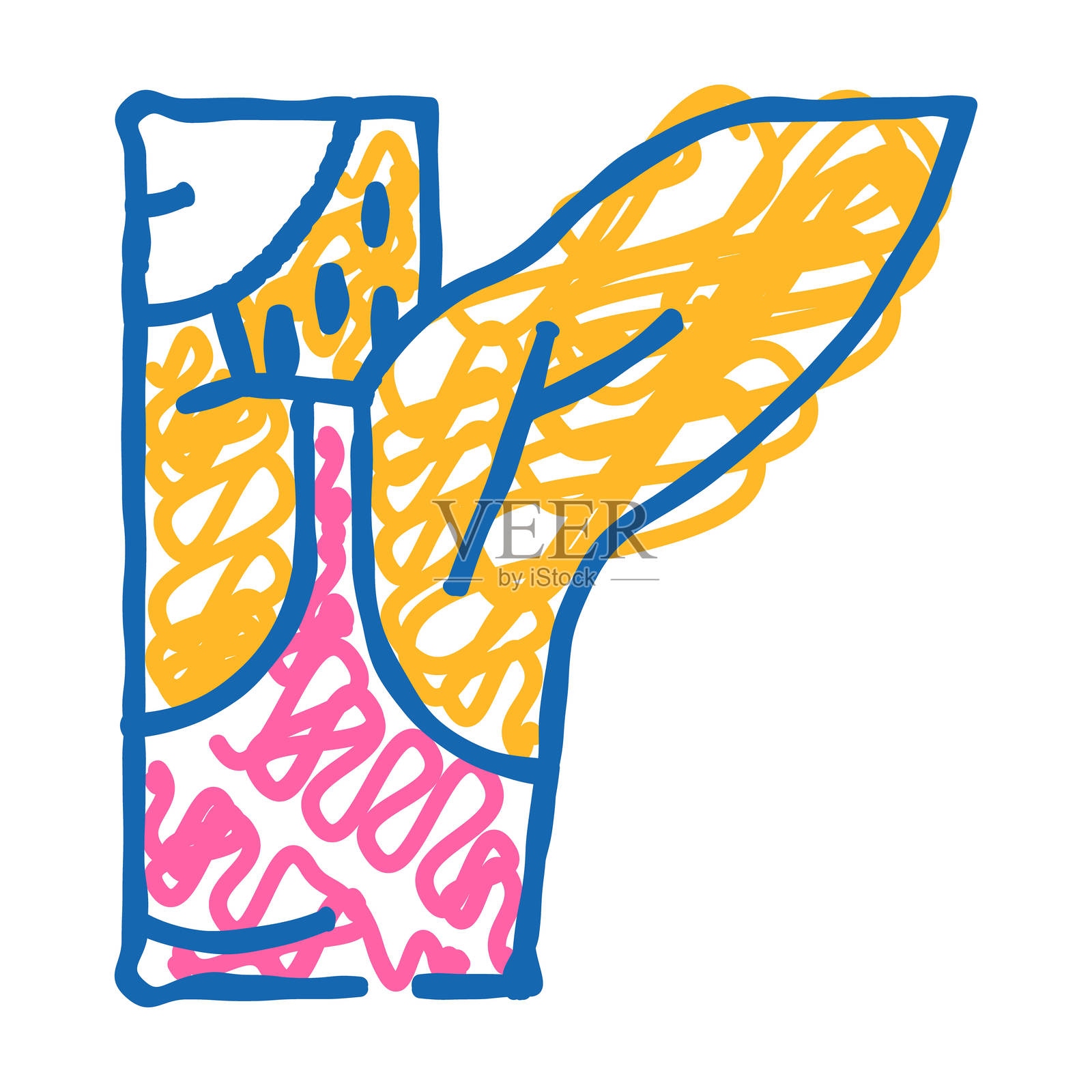 女性腋毛去除图标涂鸦插图插画图片素材