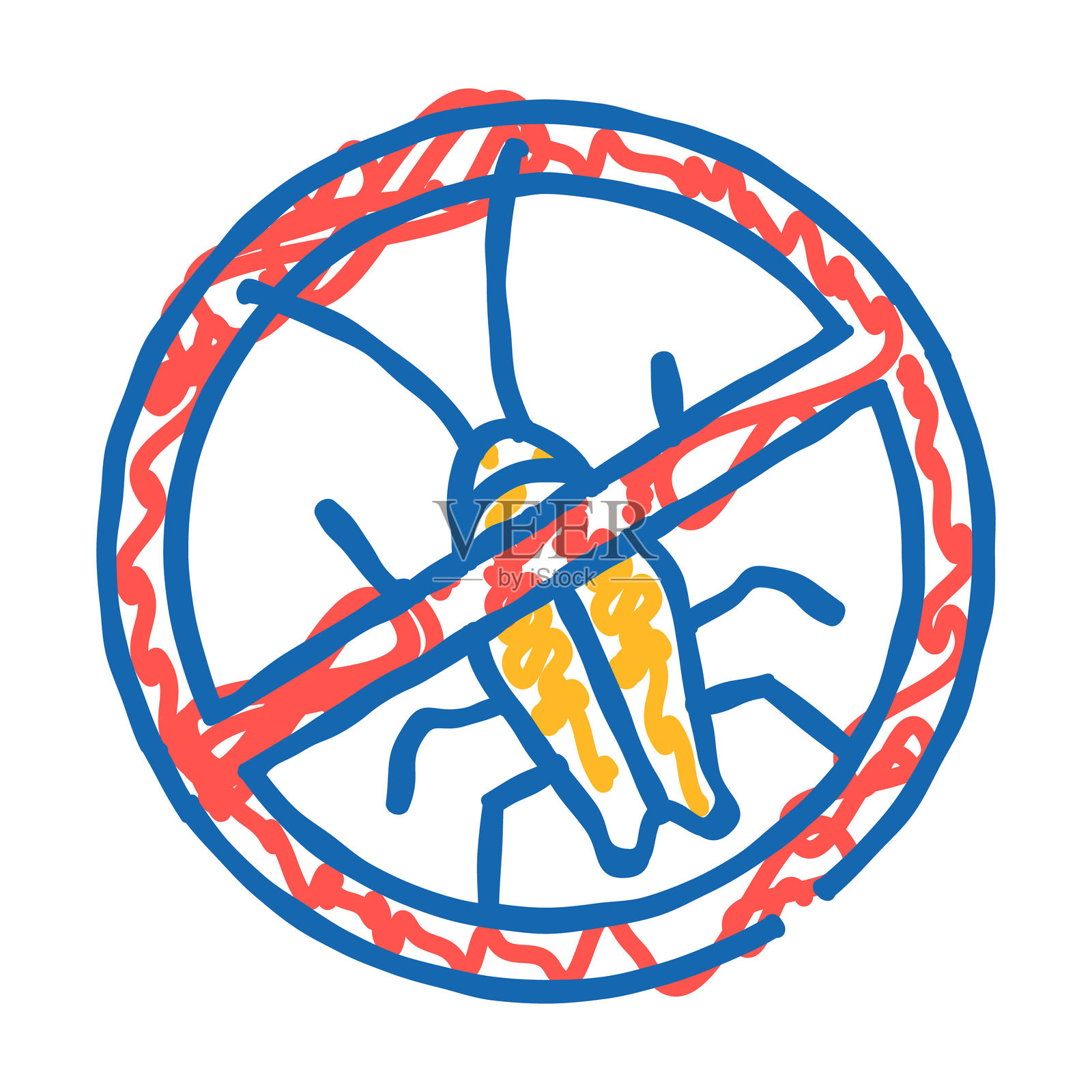 城市园艺害虫控制图标涂鸦插图插画图片素材