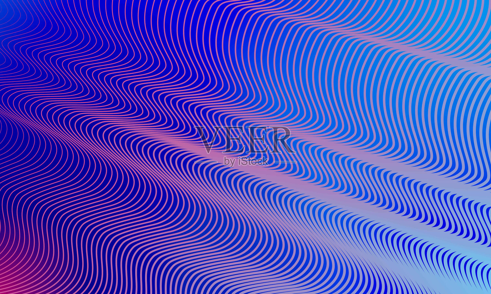 粉蓝色波浪线背景。插画图片素材