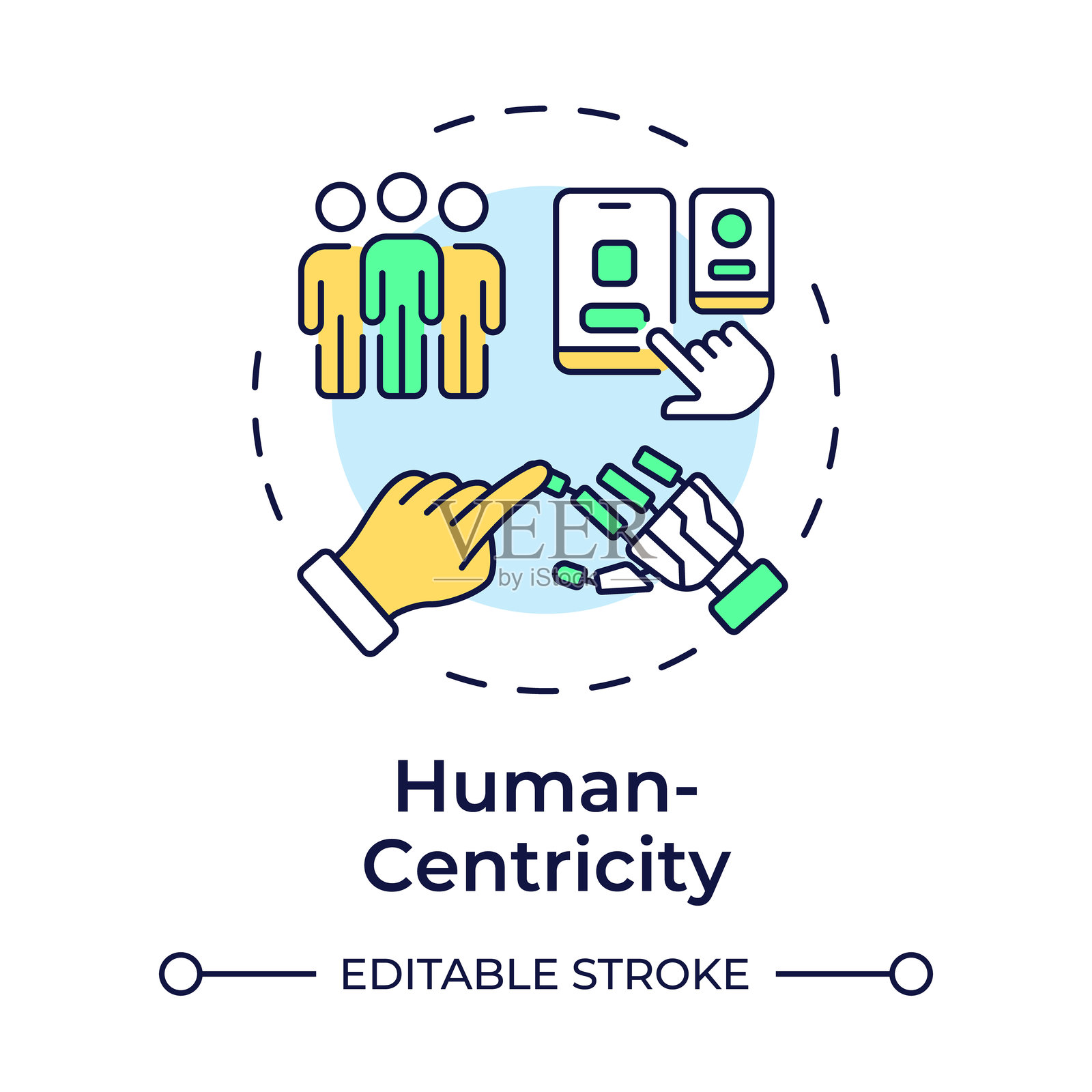 以人为本的多色概念图标插画图片素材