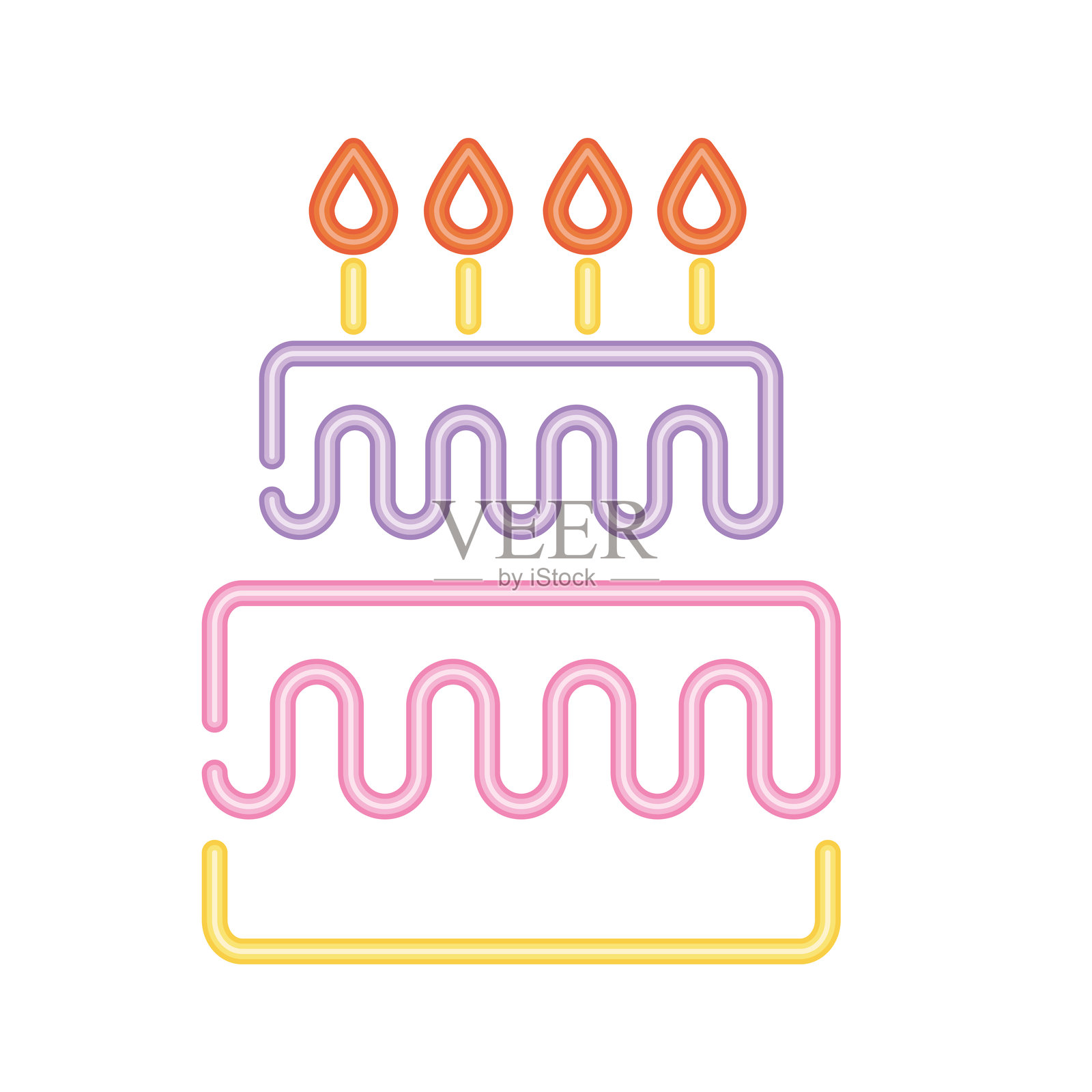 霓虹蛋糕插画图片素材