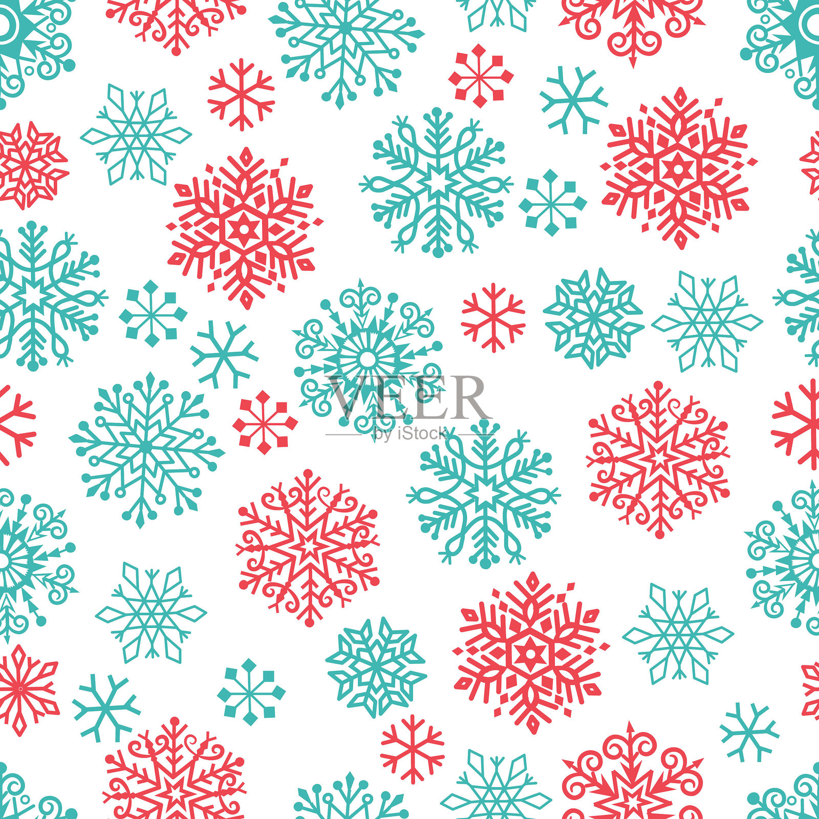 雪花无缝图案。插画图片素材