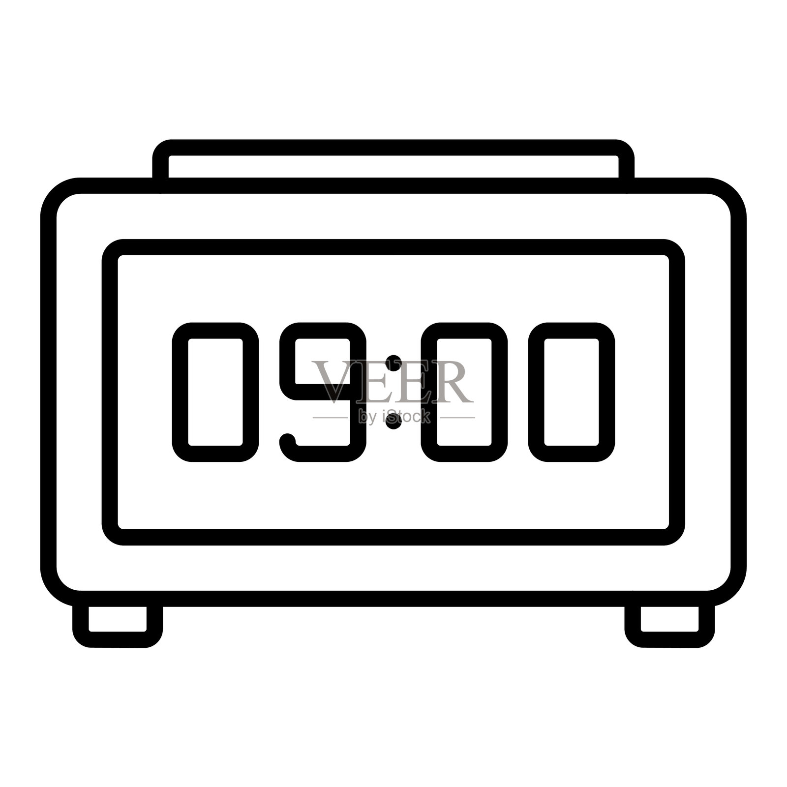 矢量设计数字时钟图标风格插画图片素材