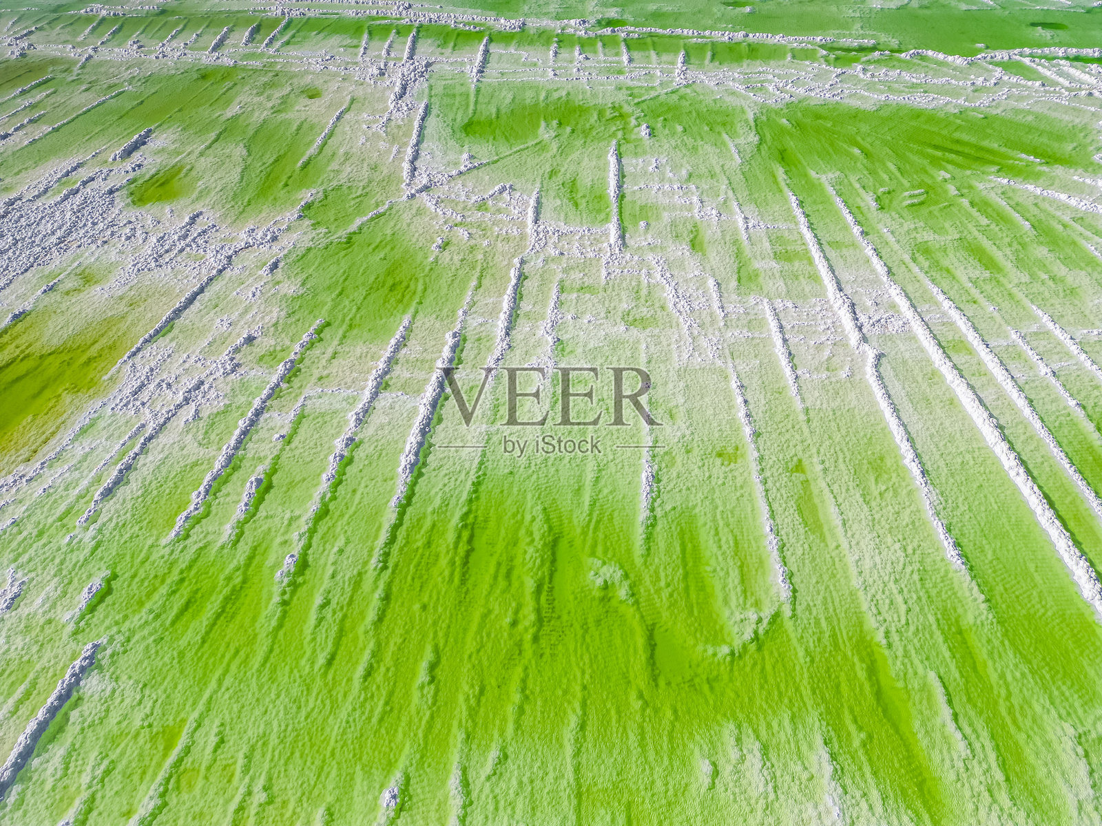 中国青海省卡尔汉盐湖的俯视图。照片摄影图片