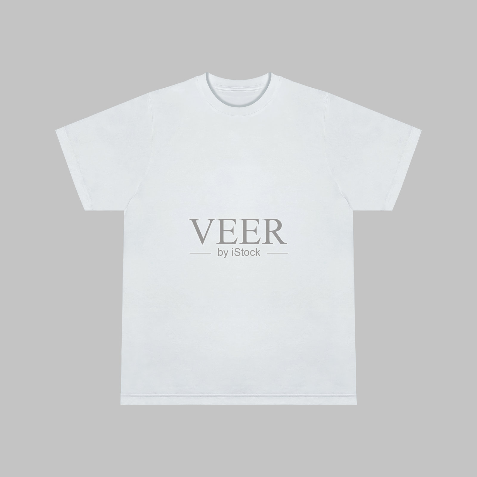 白色空白T恤模板，正面和背面视图，背景干净。短袖样式。照片摄影图片