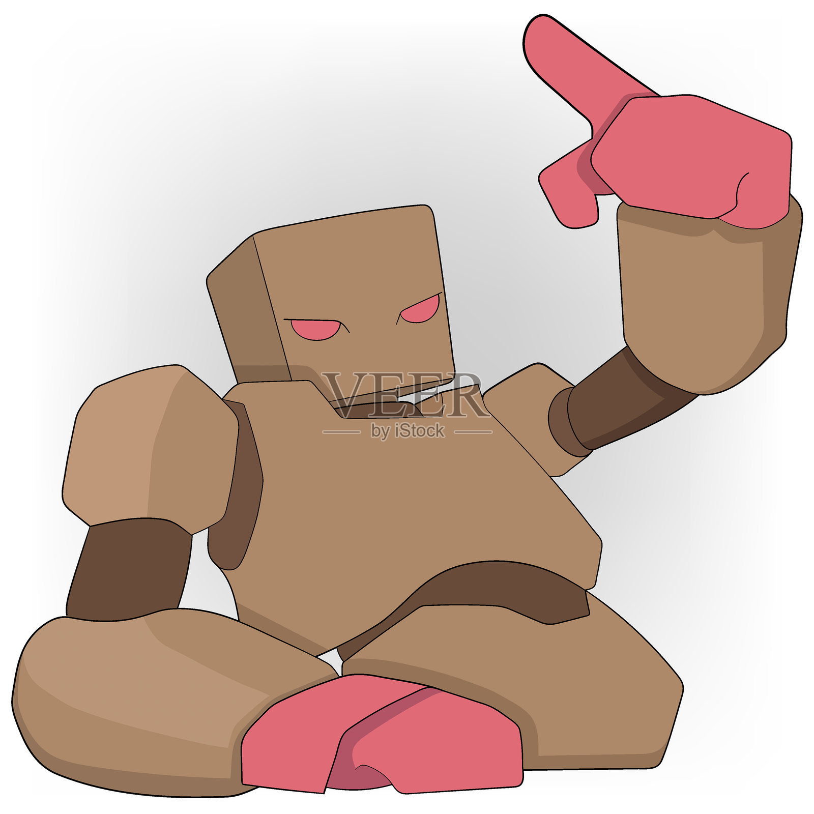 人工智能机器人通过提供简单问题的指引使人变得懒惰插画图片素材