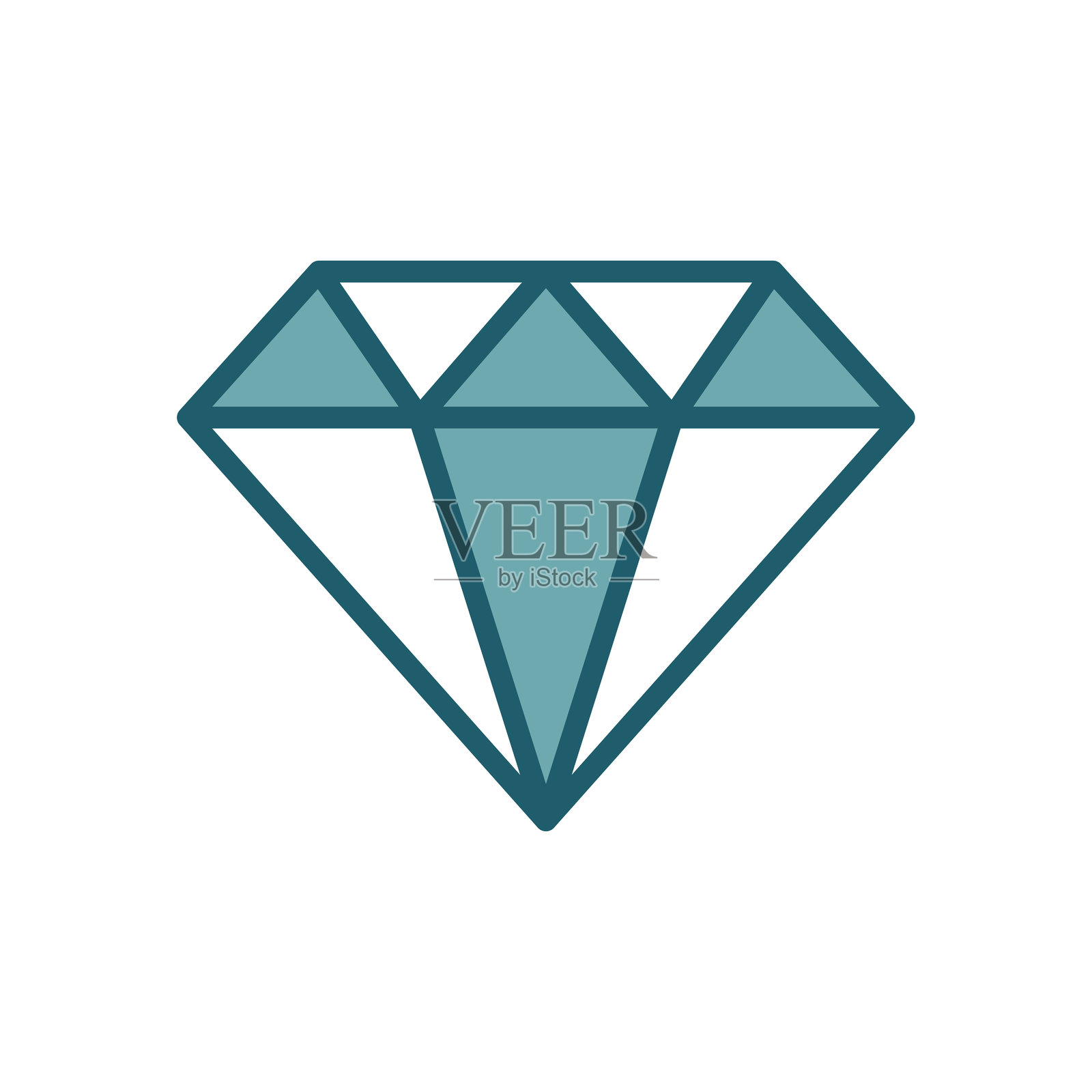 简单干净的钻石图标矢量设计模板插画图片素材