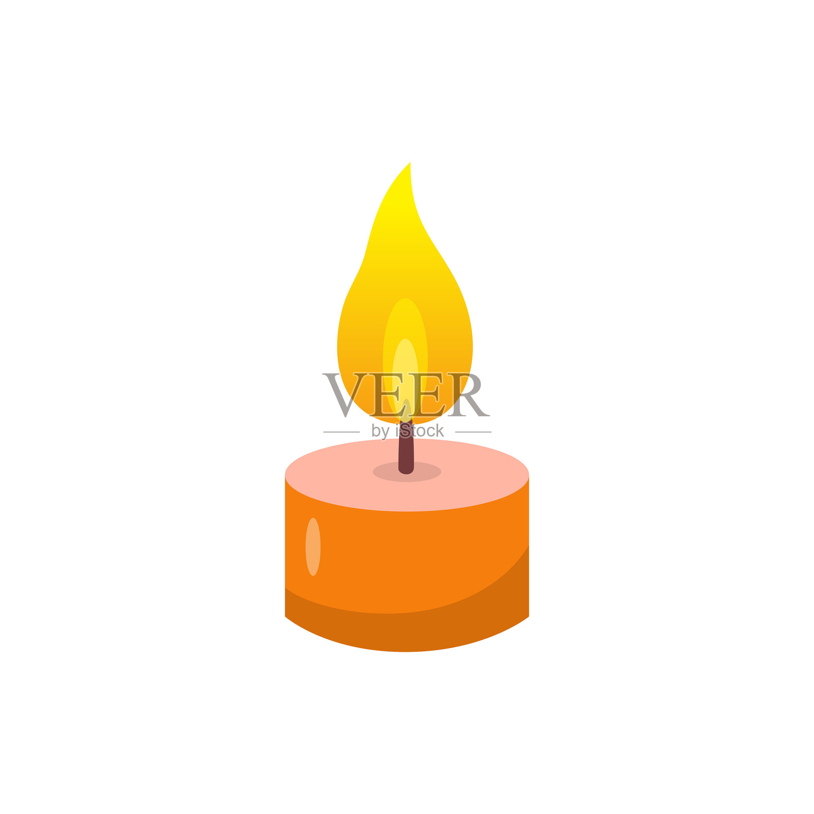 万圣节装饰蜡烛，孤立在白色背景上。插画图片素材