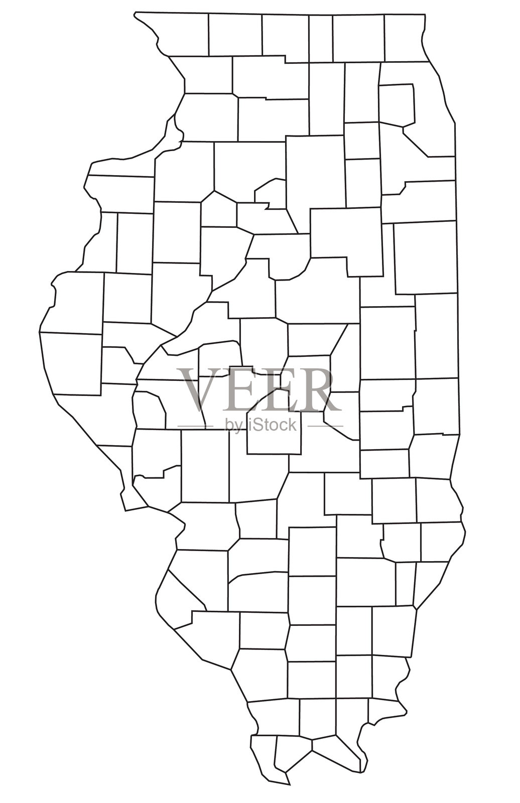 美国伊利诺伊州与县插画图片素材