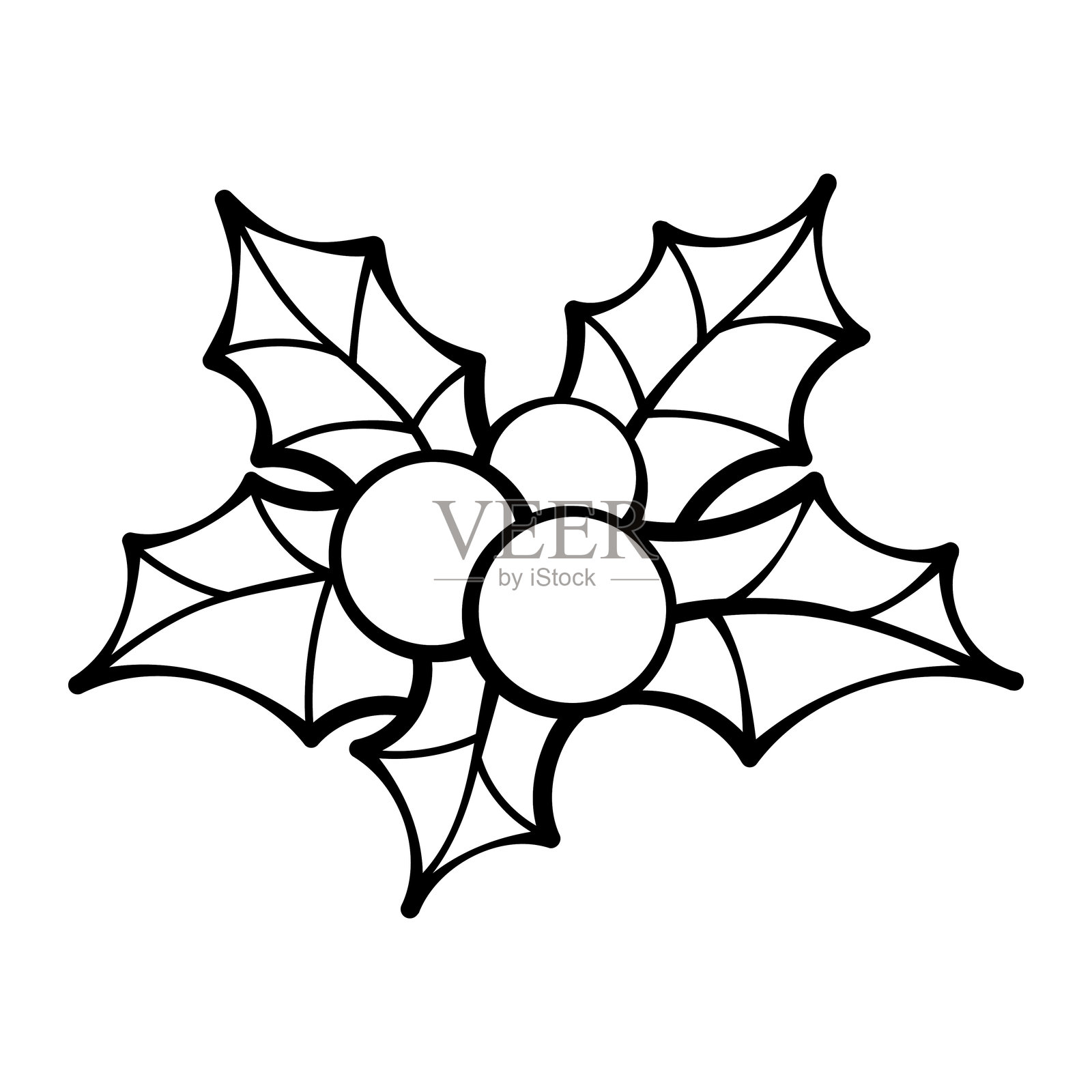 圣诞鸵鸟。新年植物象征。白色背景。适用于可打印的儿童涂色页或书籍，幼儿活动。插画图片素材