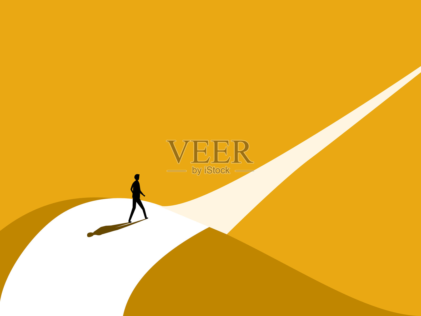 前方的漫长道路。商人在机遇之路上插画图片素材