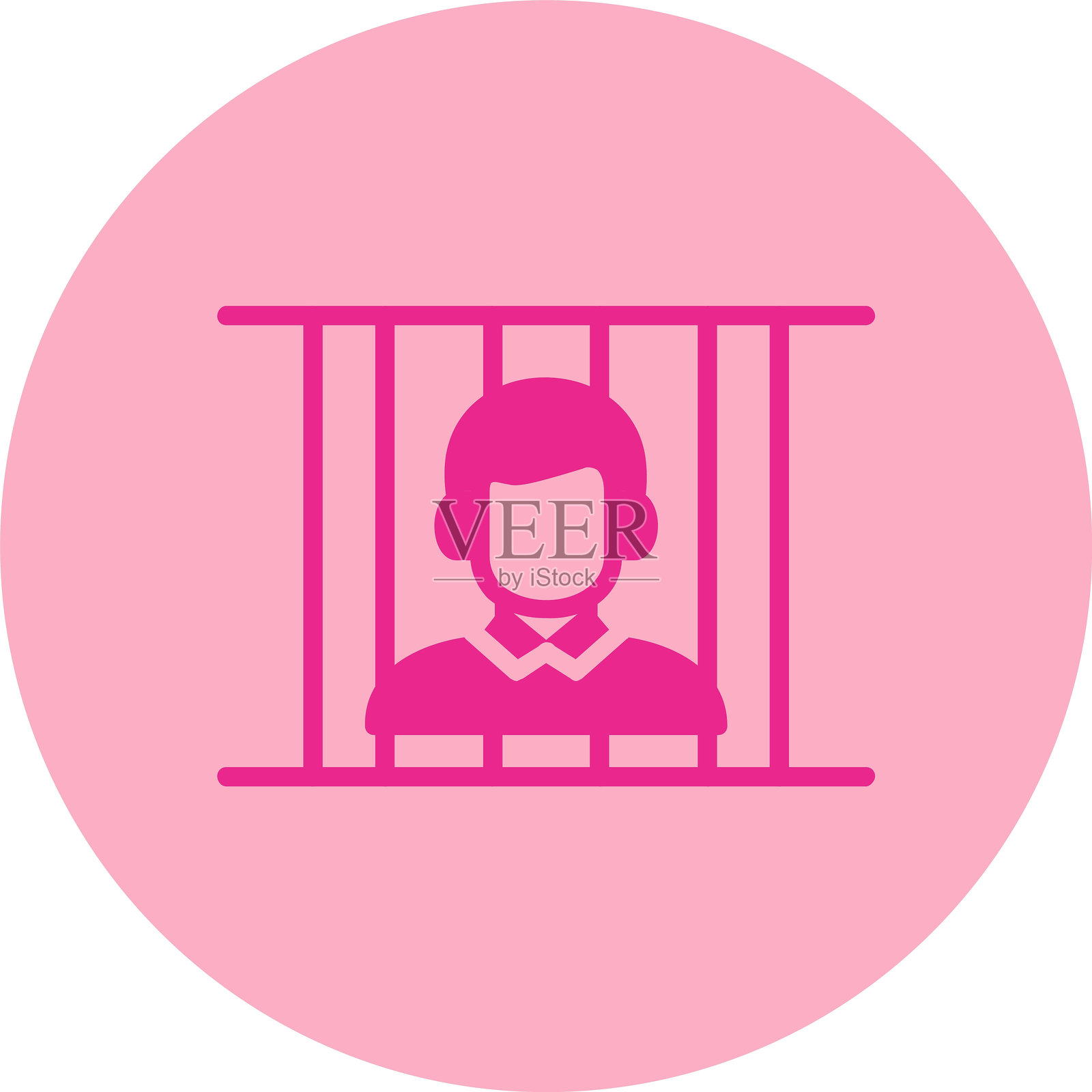 监狱图标圆形渐变插画图片素材