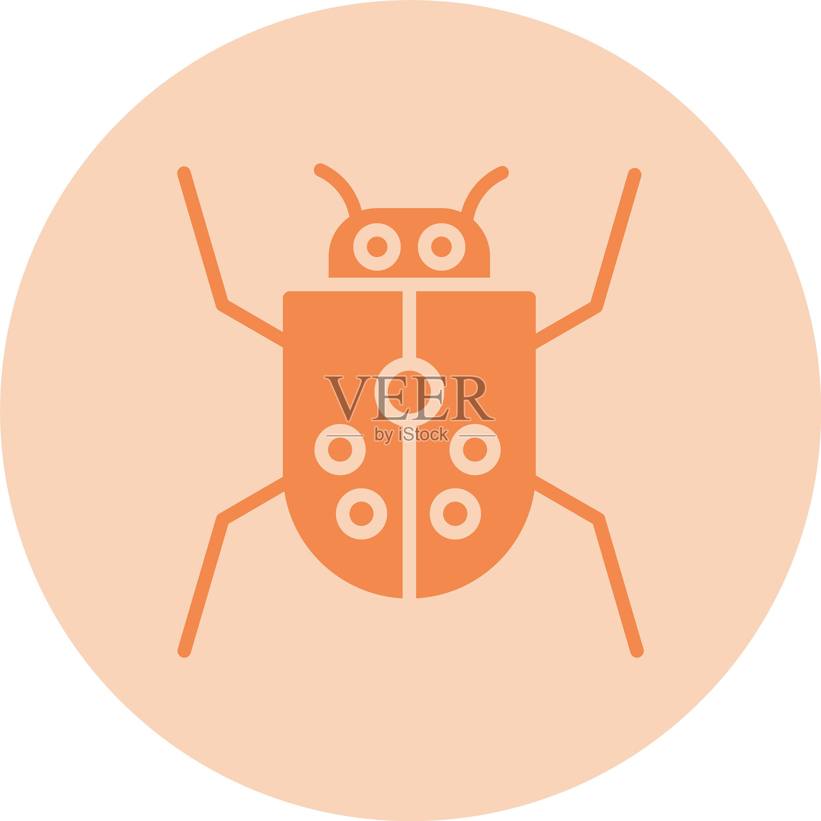 虫子图形圆形渐变图标插画图片素材